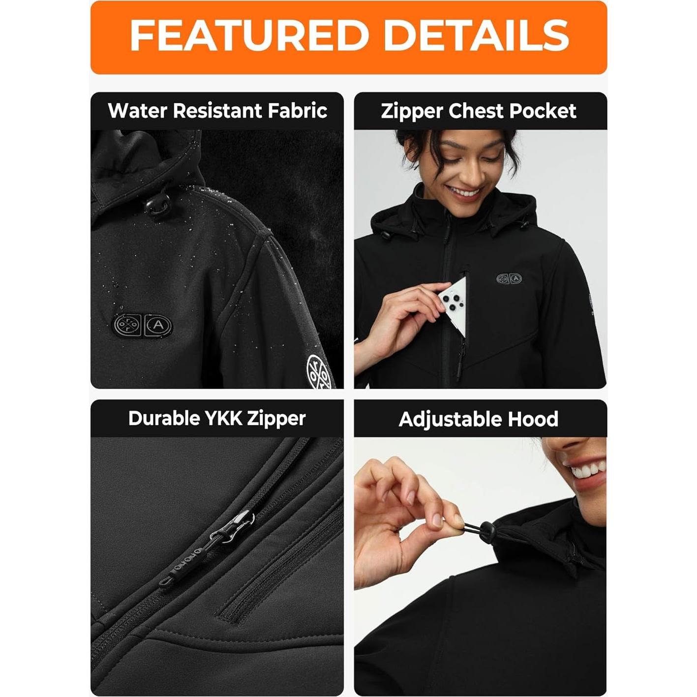 Chaqueta Térmica ORORO para Mujeres con 5 Zonas de Calor
