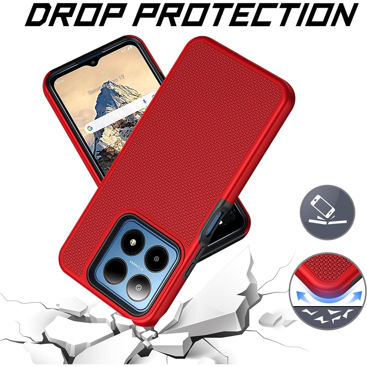 Funda Ailiber para Boost Summit 5G con Protector Rojo