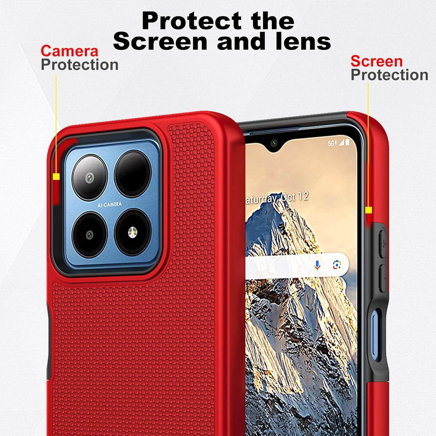 Funda Ailiber para Boost Summit 5G con Protector Rojo