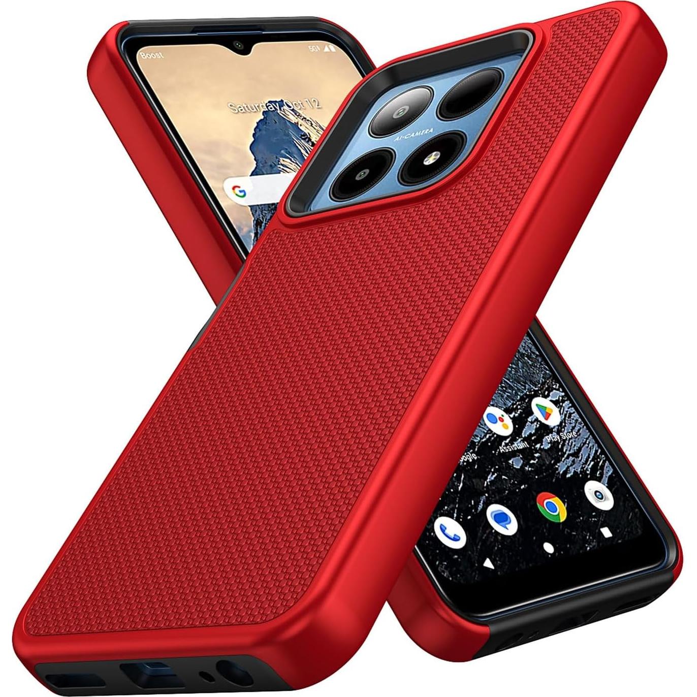 Funda Ailiber para Boost Summit 5G con Protector Rojo