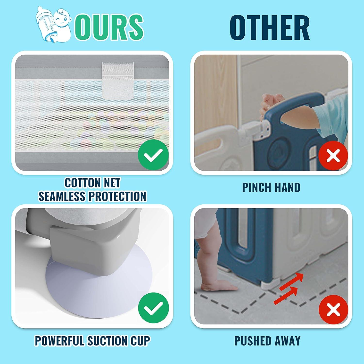 Parque Infantil LUTIKAING 200x180cm con Alfombra y Pelotas