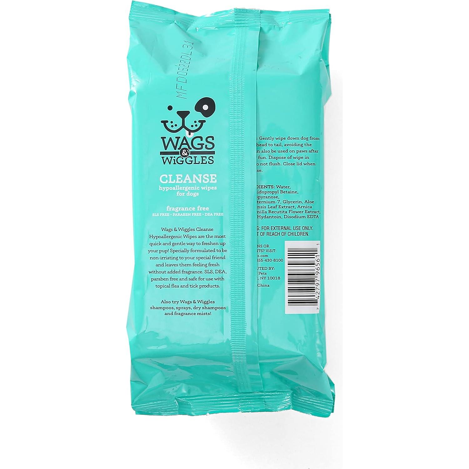 Toallitas Hipoalergénicas Wags & Wiggles 100ct para Perros