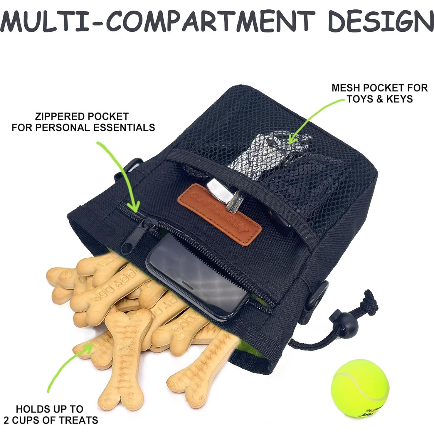 Bolsa de golosinas para perros TRIPOLACO negra 18x6.4x13cm