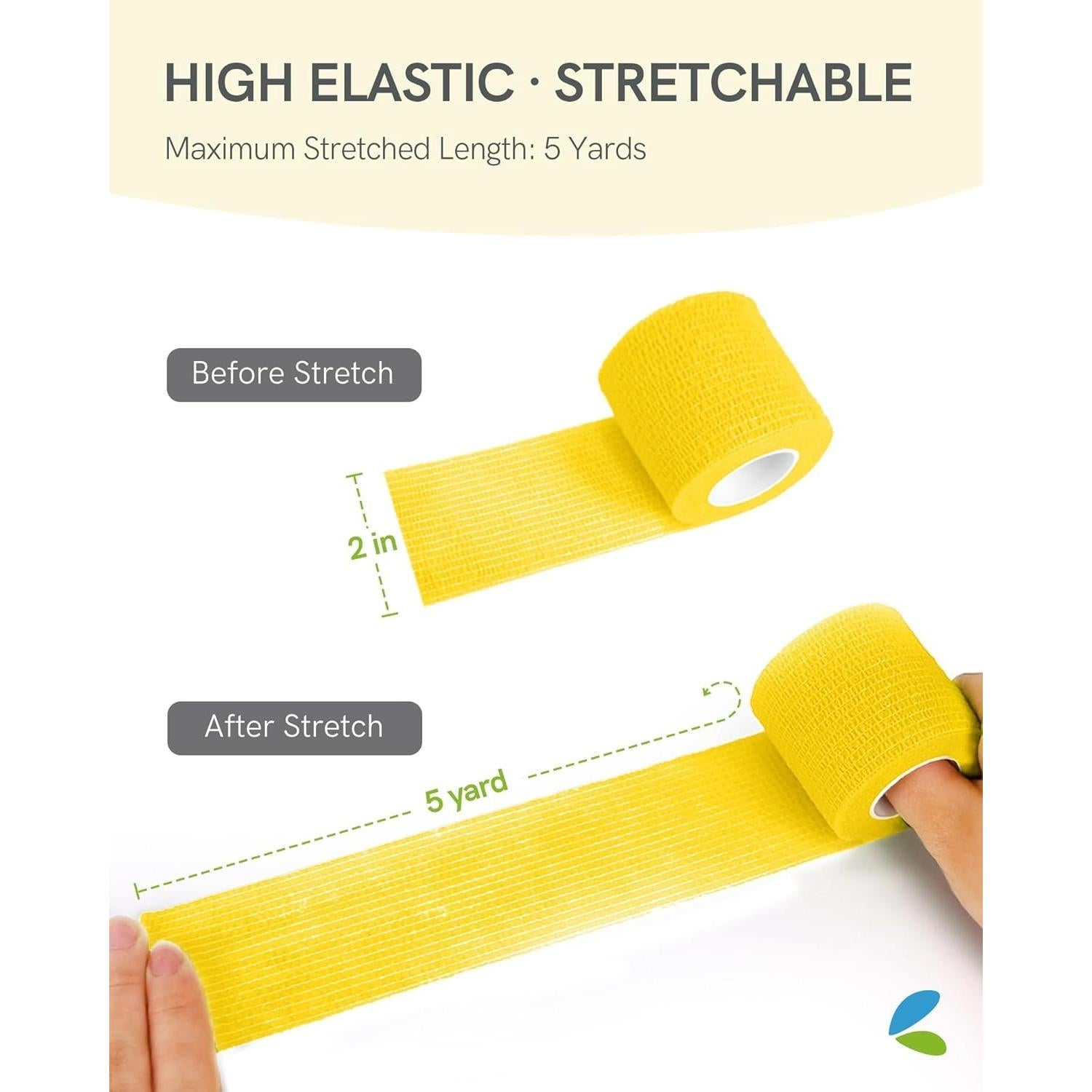 FriCARE Self Adhesive Bandage Wrap, Medical Tape in First Aid Kit, Cohesive Bandages for Wounds Sport Vet, FSA/HSA Eligible, 2 Inches X 5 Yards 6 Rolls, Fresh