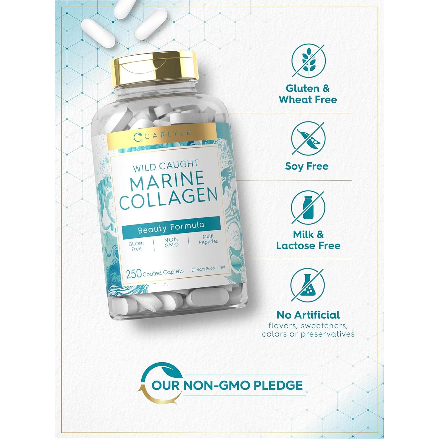 Píldoras de Colágeno Marino Carlyle 250 Tabletas 2000 mg