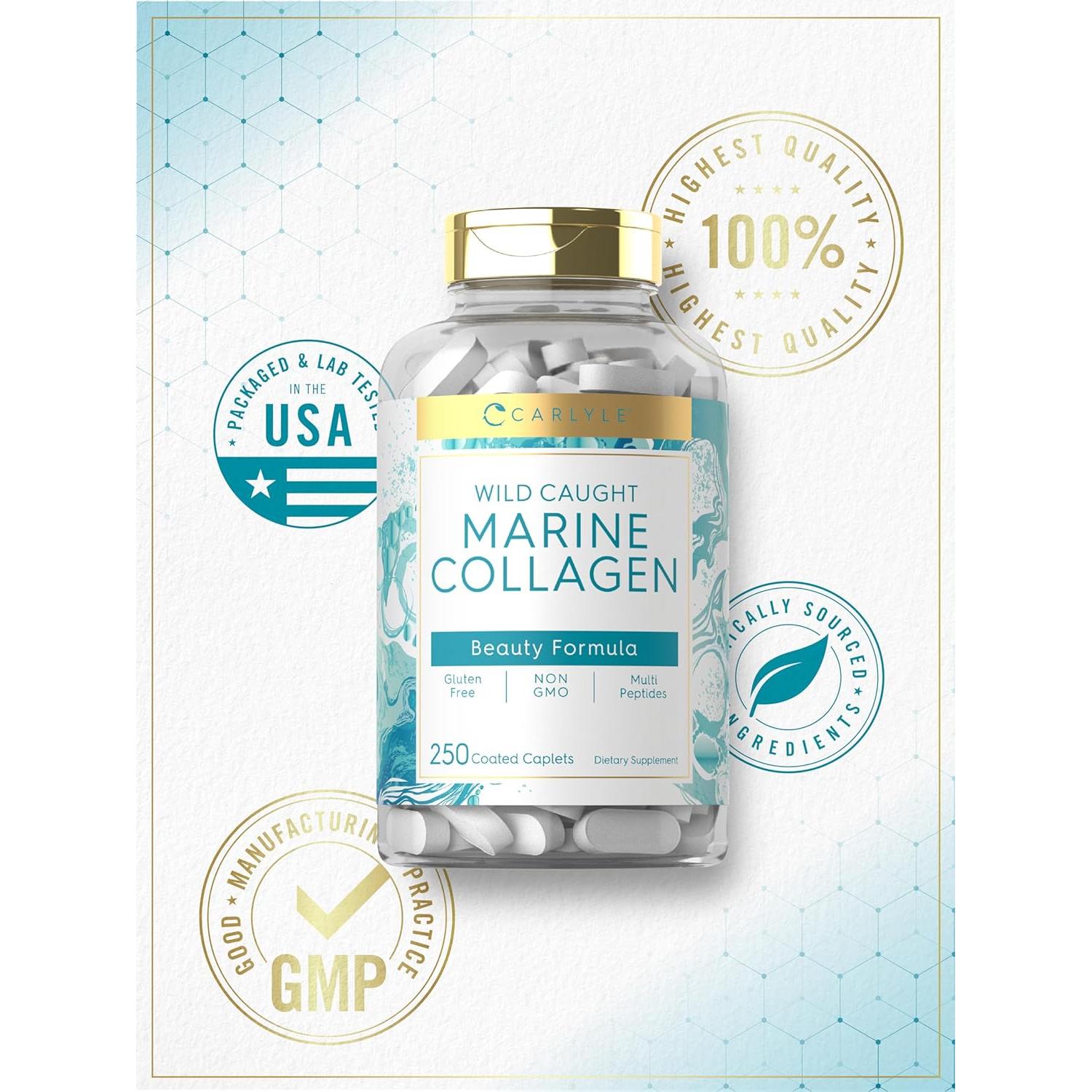 Píldoras de Colágeno Marino Carlyle 250 Tabletas 2000 mg