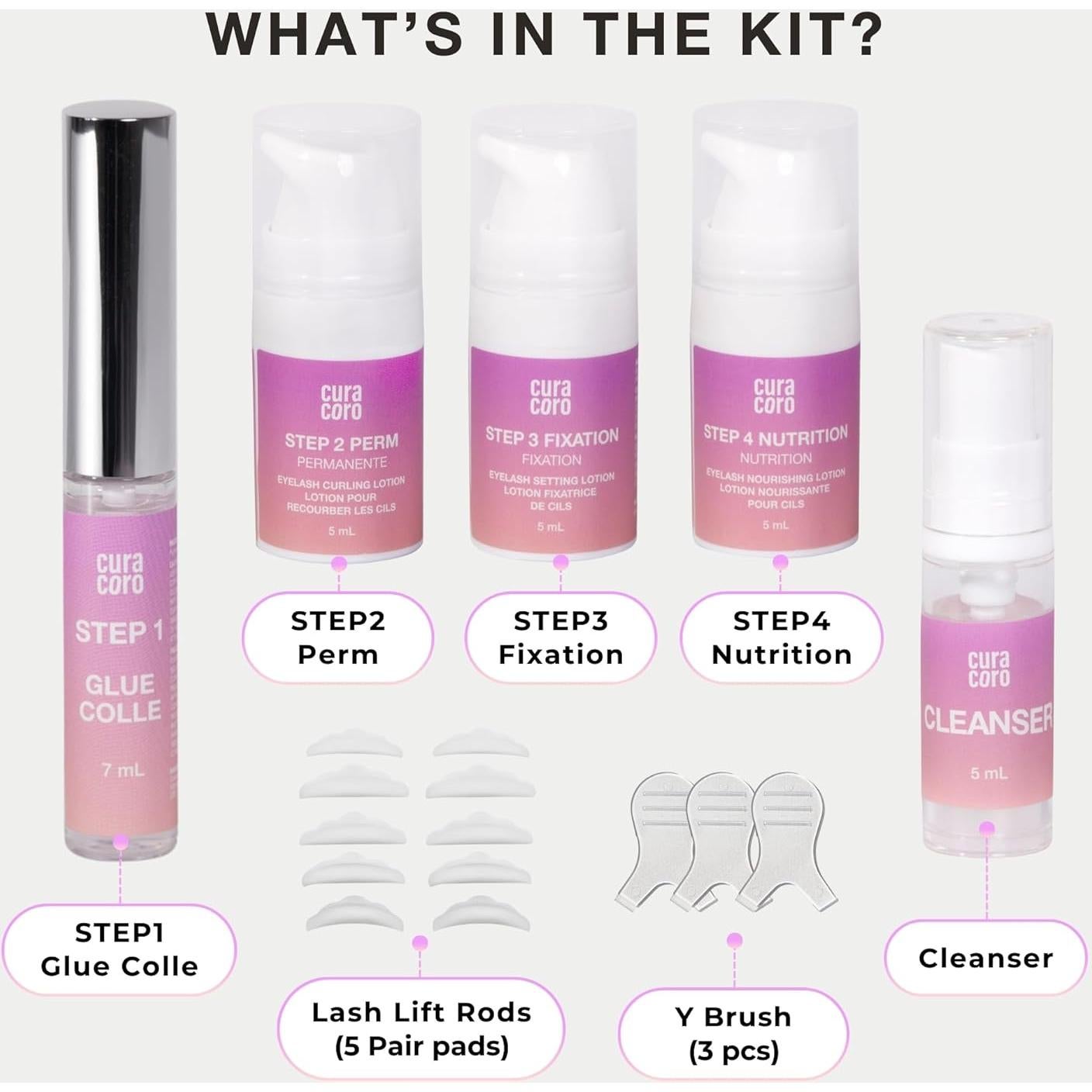 Kit de Elevación de Pestañas Curacoro - Profesional y Nutritivo