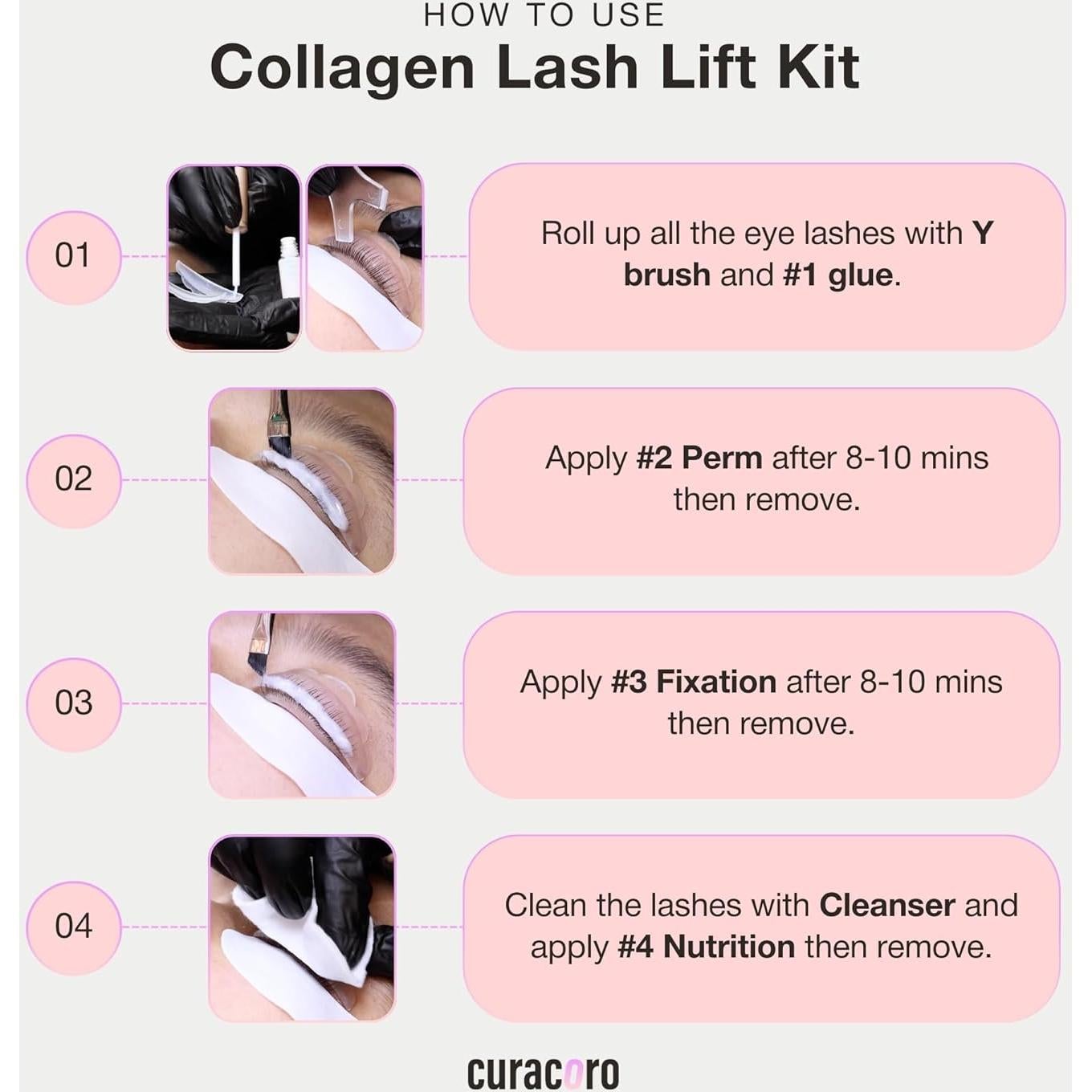 Kit de Elevación de Pestañas Curacoro - Profesional y Nutritivo