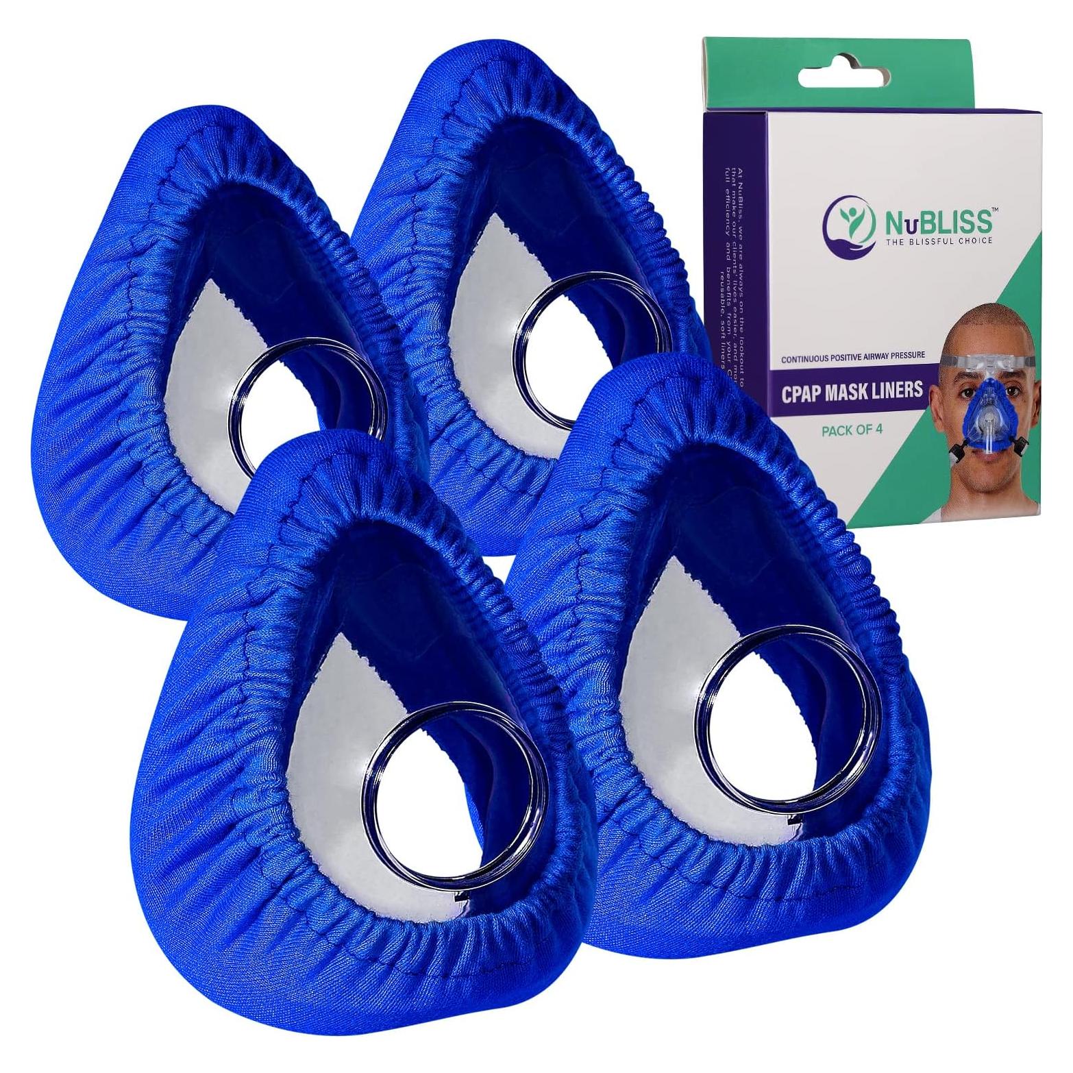 CPAP Mask Liners - FSA & HSA Eligible 4-Pack Soft Cushion Mask Cover Compatible with F20 & F10, A Variety of Nasal, Mouth Masks, and Most Full Face Masks - Washable, Reusable, Lightweight