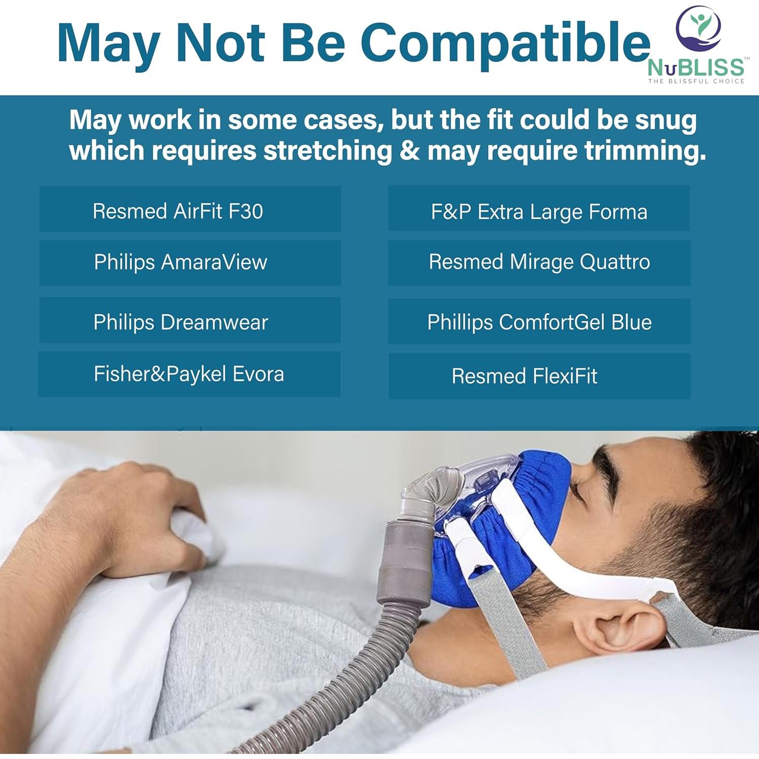 CPAP Mask Liners - FSA & HSA Eligible 4-Pack Soft Cushion Mask Cover Compatible with F20 & F10, A Variety of Nasal, Mouth Masks, and Most Full Face Masks - Washable, Reusable, Lightweight