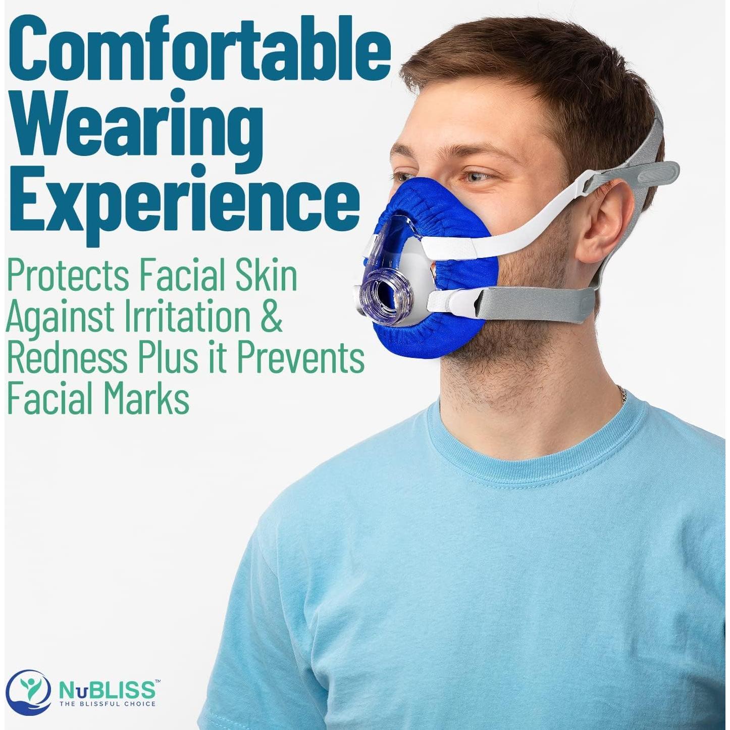 CPAP Mask Liners - FSA & HSA Eligible 4-Pack Soft Cushion Mask Cover Compatible with F20 & F10, A Variety of Nasal, Mouth Masks, and Most Full Face Masks - Washable, Reusable, Lightweight