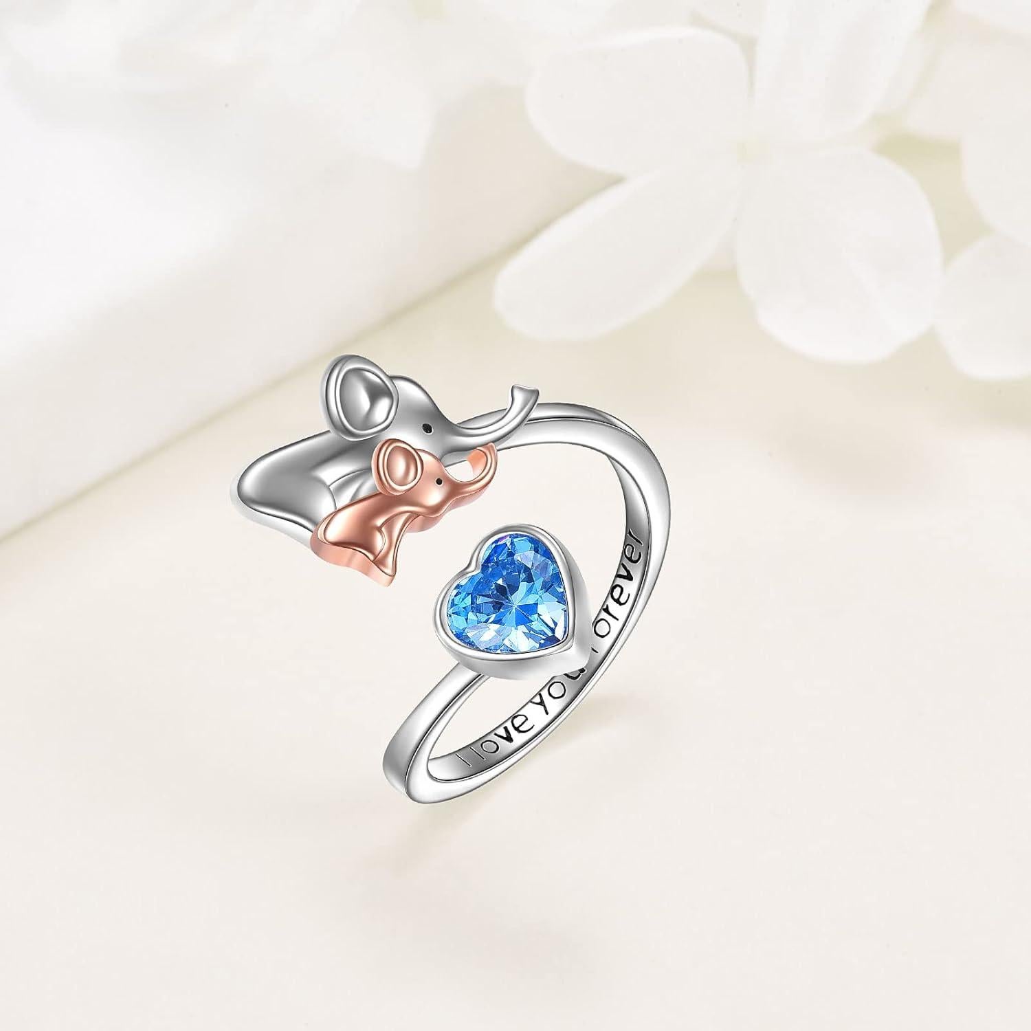 Anillo de Fidget de Elefante en Plata Esterlina 925 para Mujeres