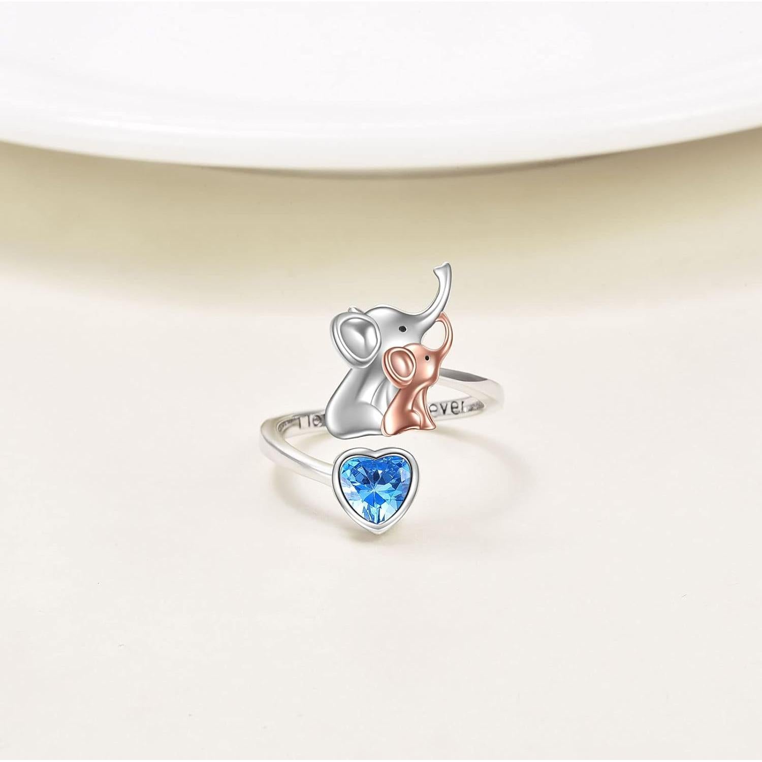 Anillo de Fidget de Elefante en Plata Esterlina 925 para Mujeres