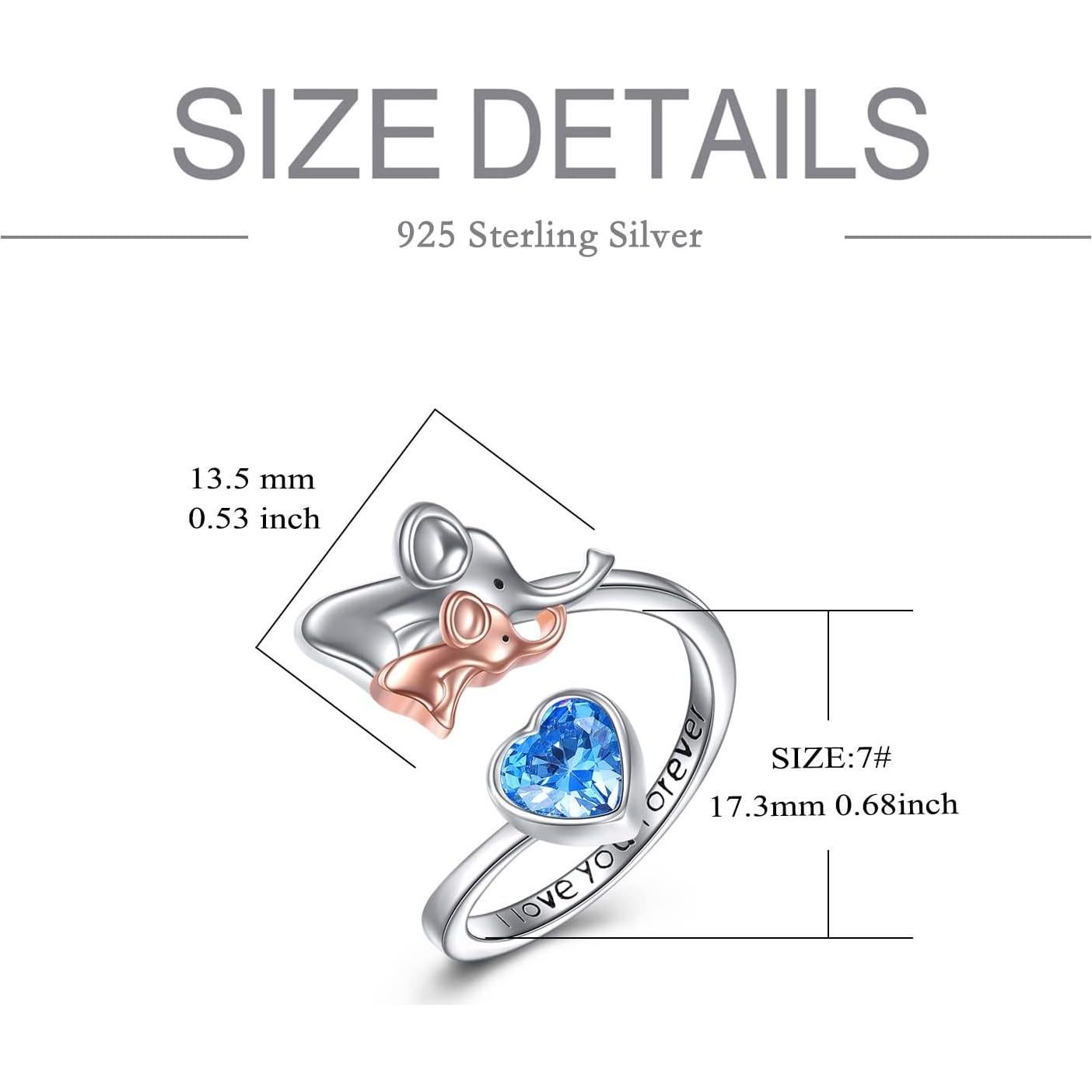 Anillo de Fidget de Elefante en Plata Esterlina 925 para Mujeres