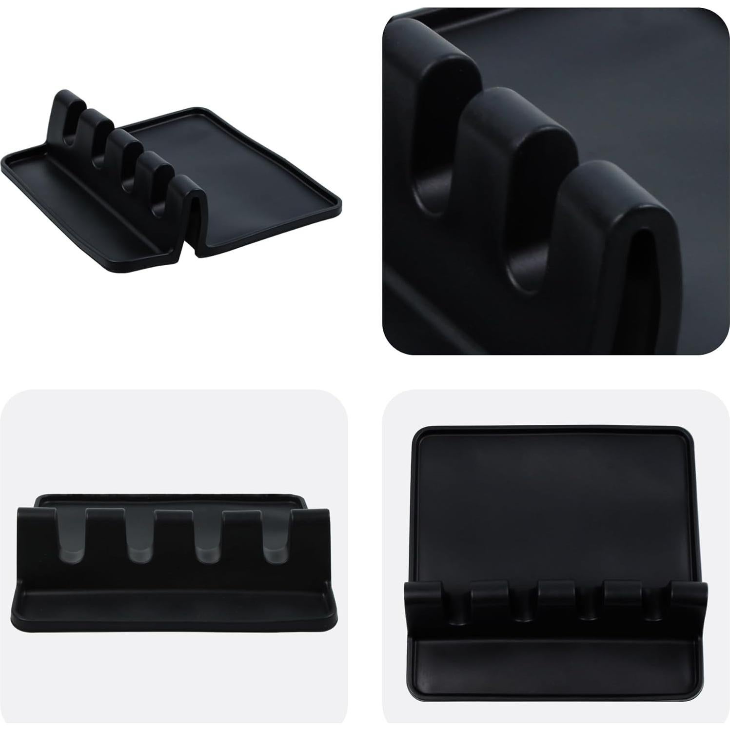 Alfombrilla de Silicona Multifuncional para Utensilios - Negro