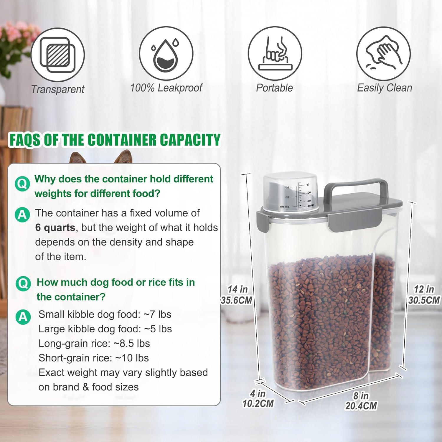 Contenedor de Alimentos para Mascotas TBMax 5L Hermético Gris