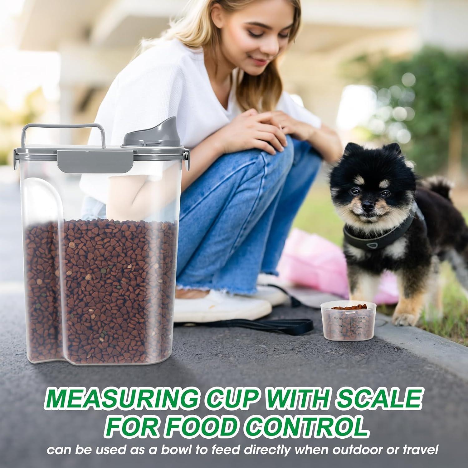 Contenedor de Alimentos para Mascotas TBMax 5L Hermético Gris