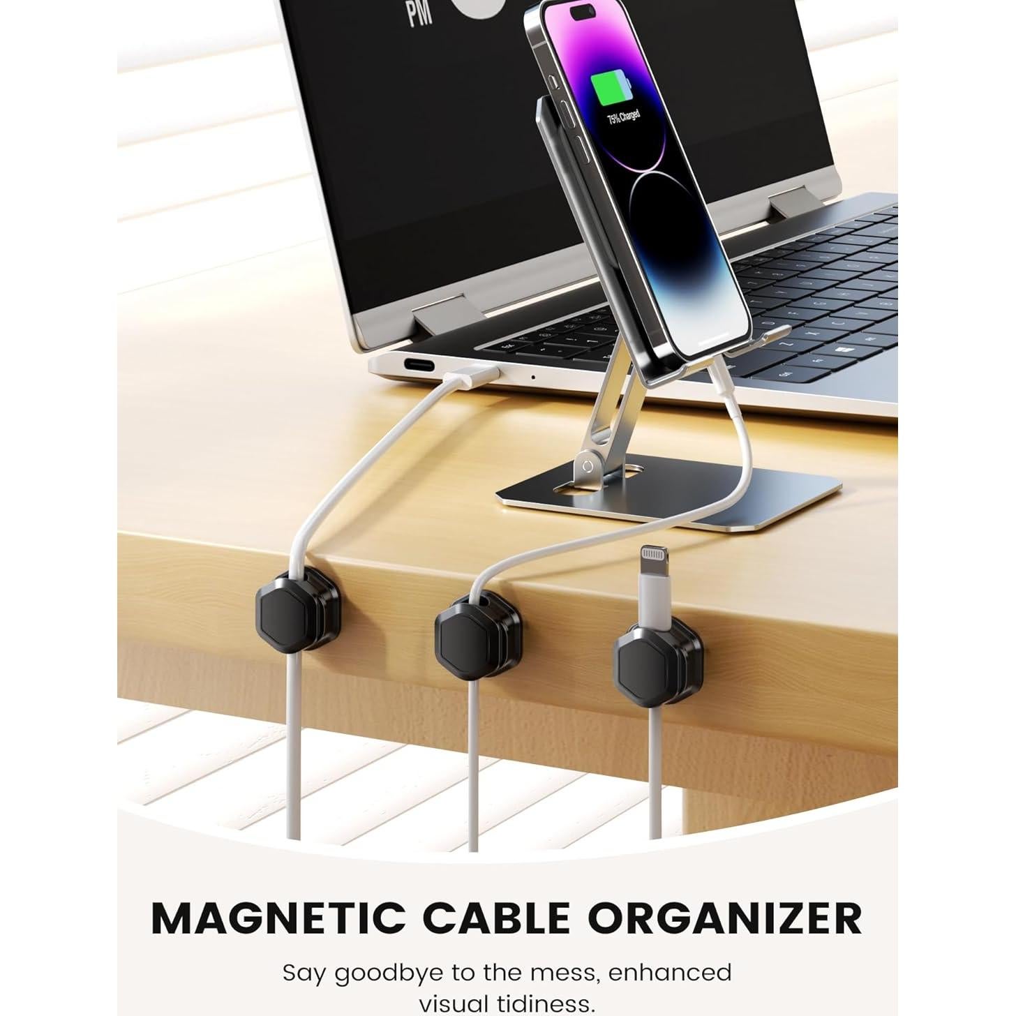 6 Clips Magnéticos para Cables XILILAI - Organizador Ajustable