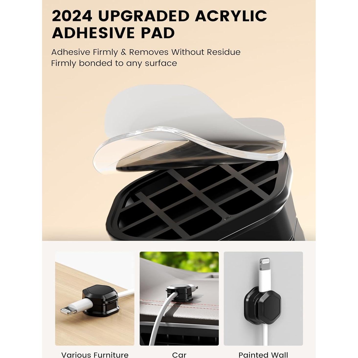 6 Clips Magnéticos para Cables XILILAI - Organizador Ajustable