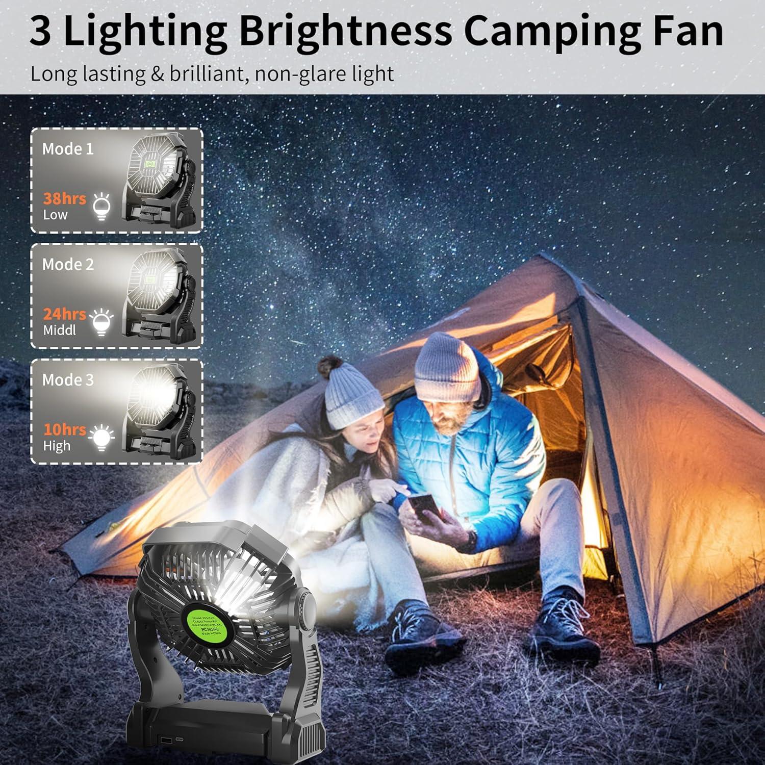 Ventilador Portátil Recargable TDLOL X23 Negro con Luz LED