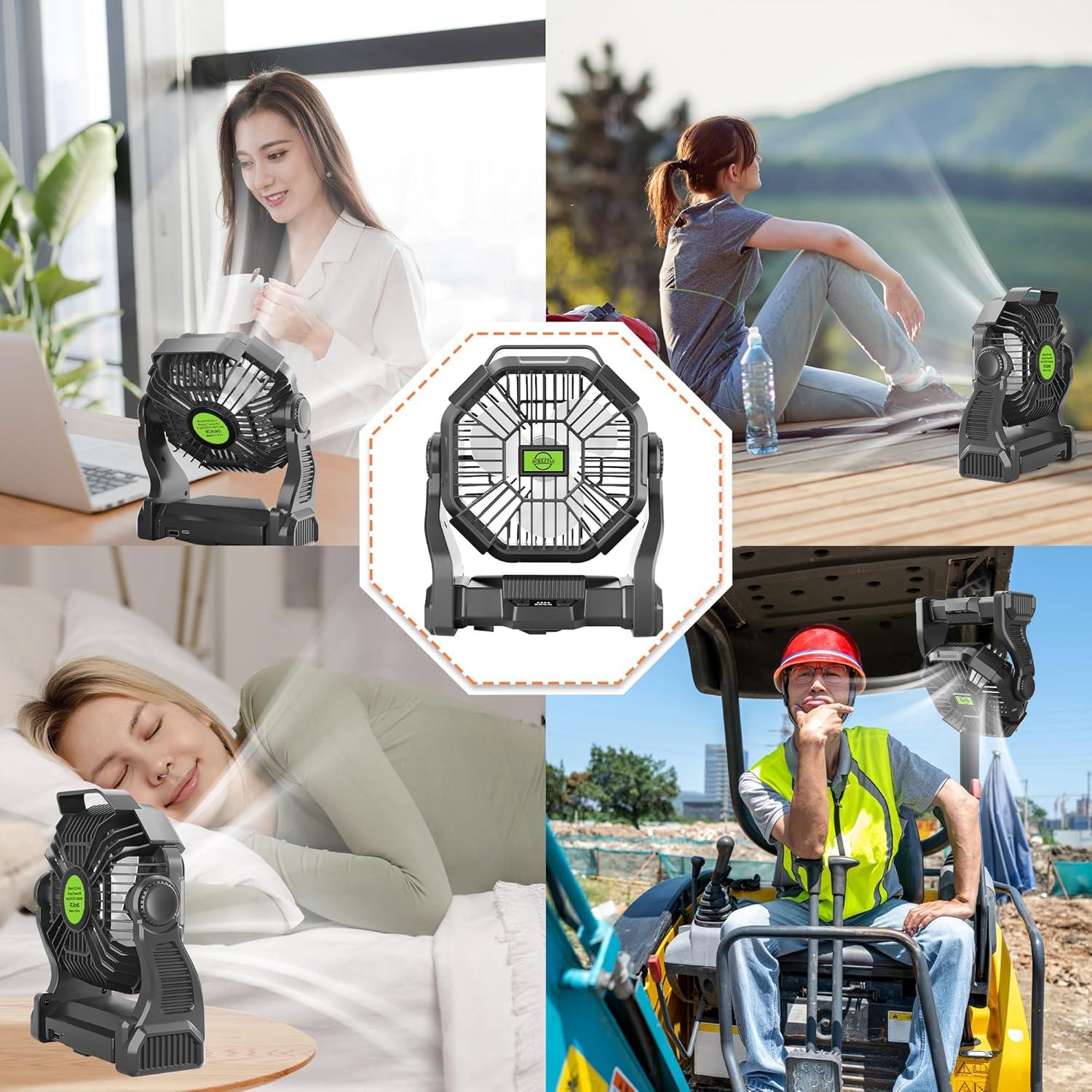 Ventilador Portátil Recargable TDLOL X23 Negro con Luz LED