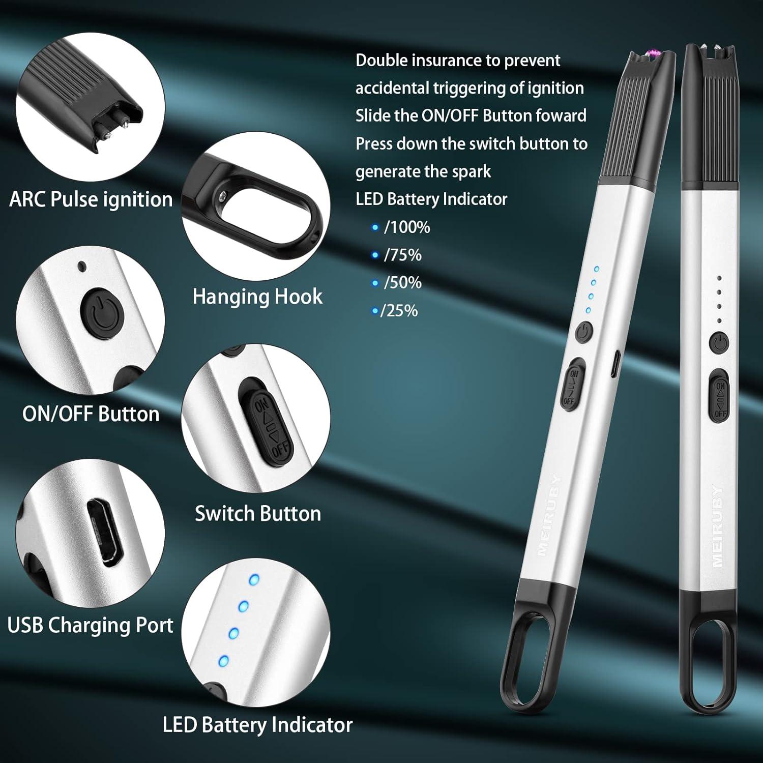 Encendedor Eléctrico MEIRUBY M-15 Recargable USB a Prueba de Viento
