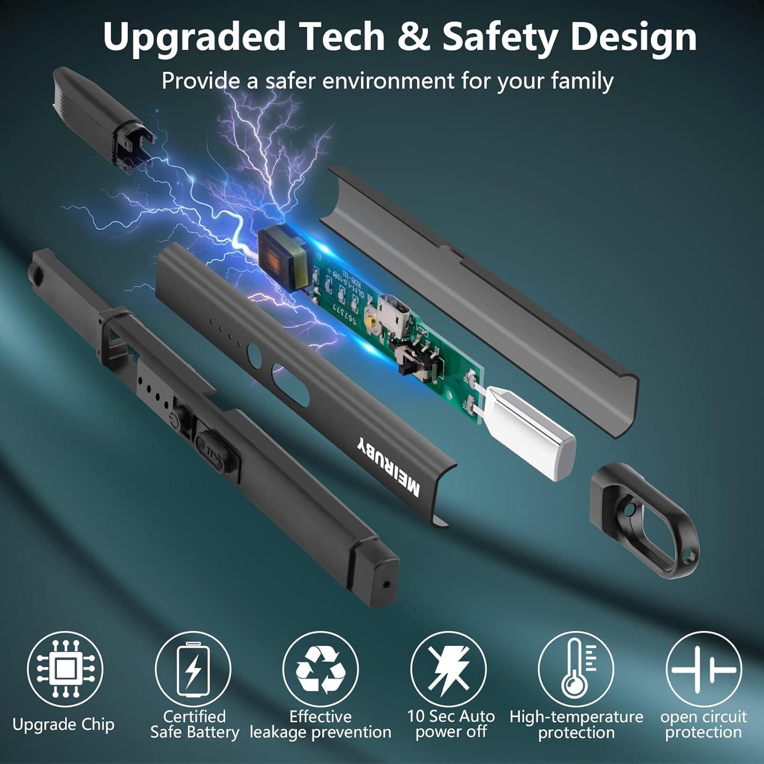 Encendedor Eléctrico MEIRUBY M-15 Recargable USB Negro