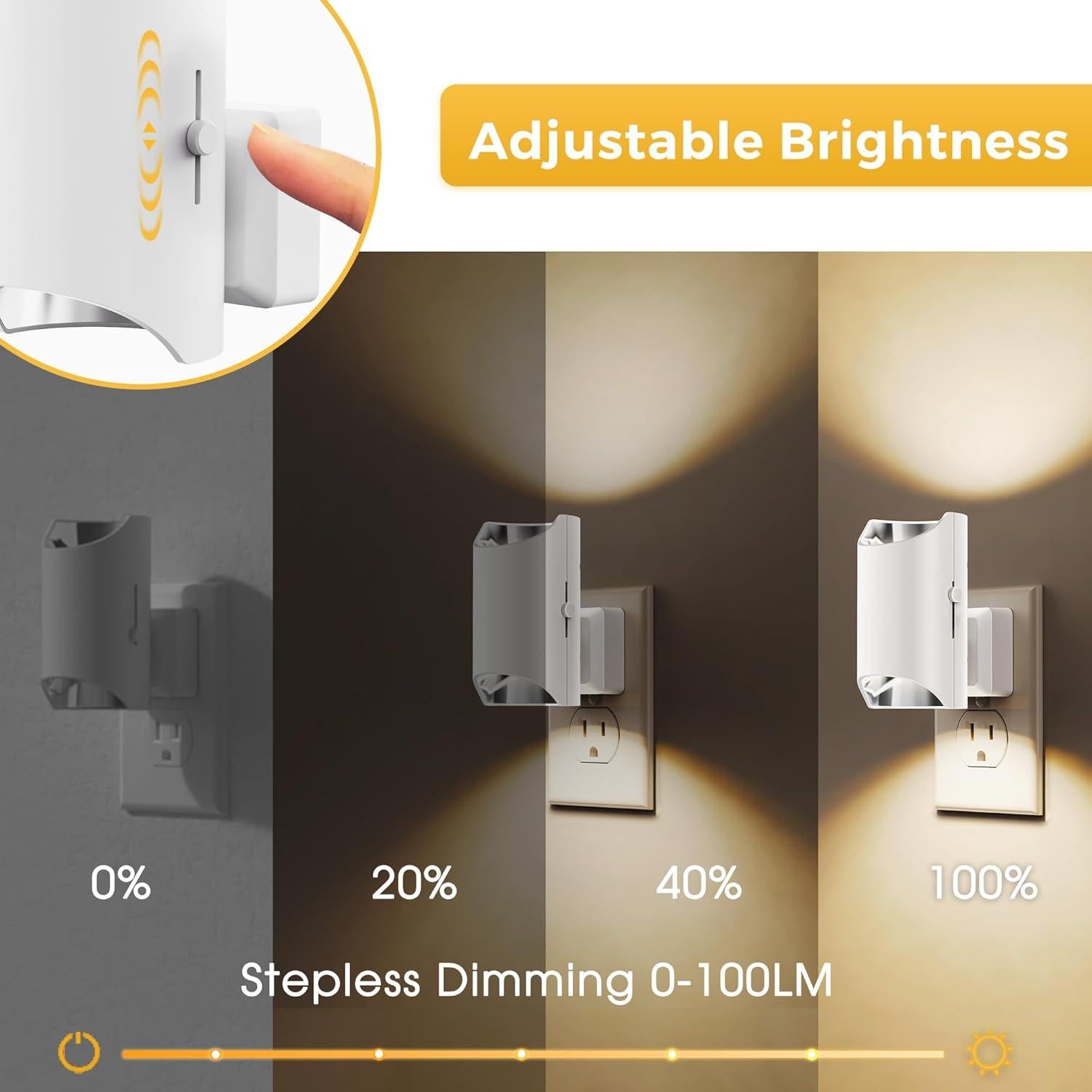 Luz Nocturna LED Regulable LOHAS 0-100LM con Sensor 3000K