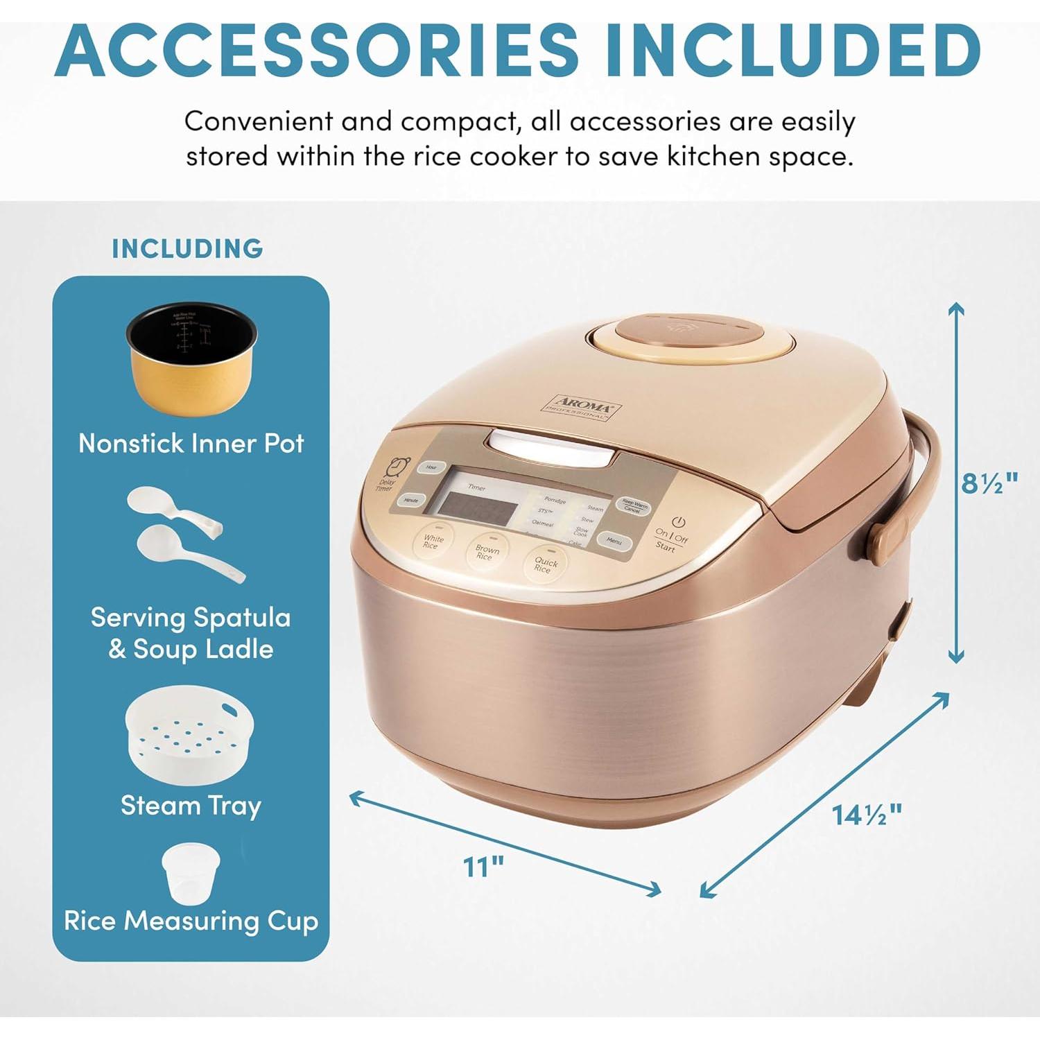 Olla de Arroz Aroma ARC-6106 6 Tazas Programable Champagne