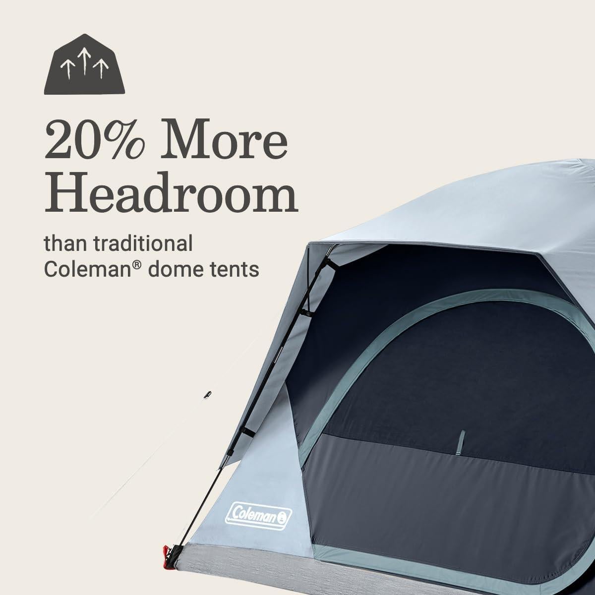 Carpa Coleman Skydome 4 Personas Impermeable con LED 2.44x2.13m