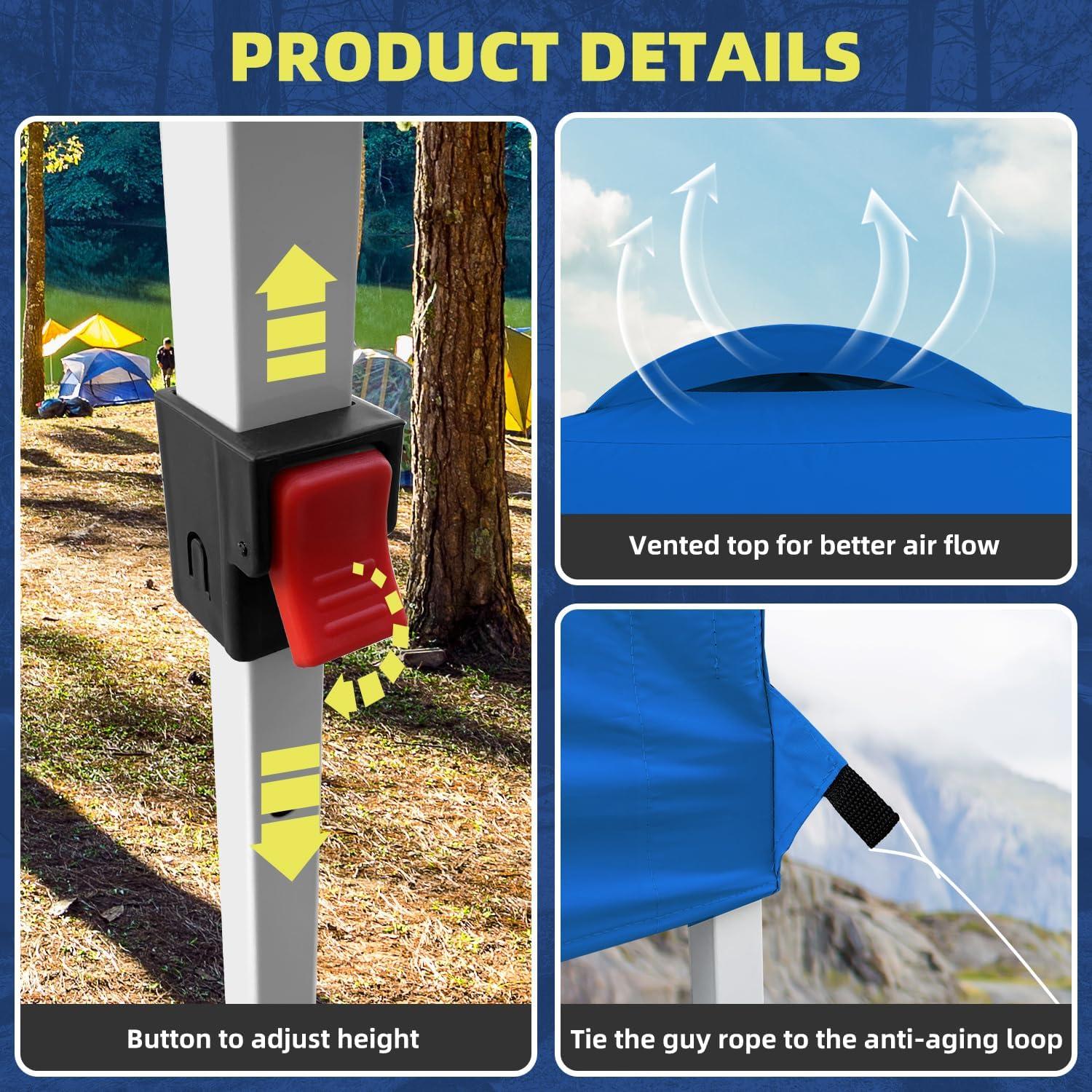 Carpa Plegable SAILARY 3x3m Resistente Azul con Accesorios