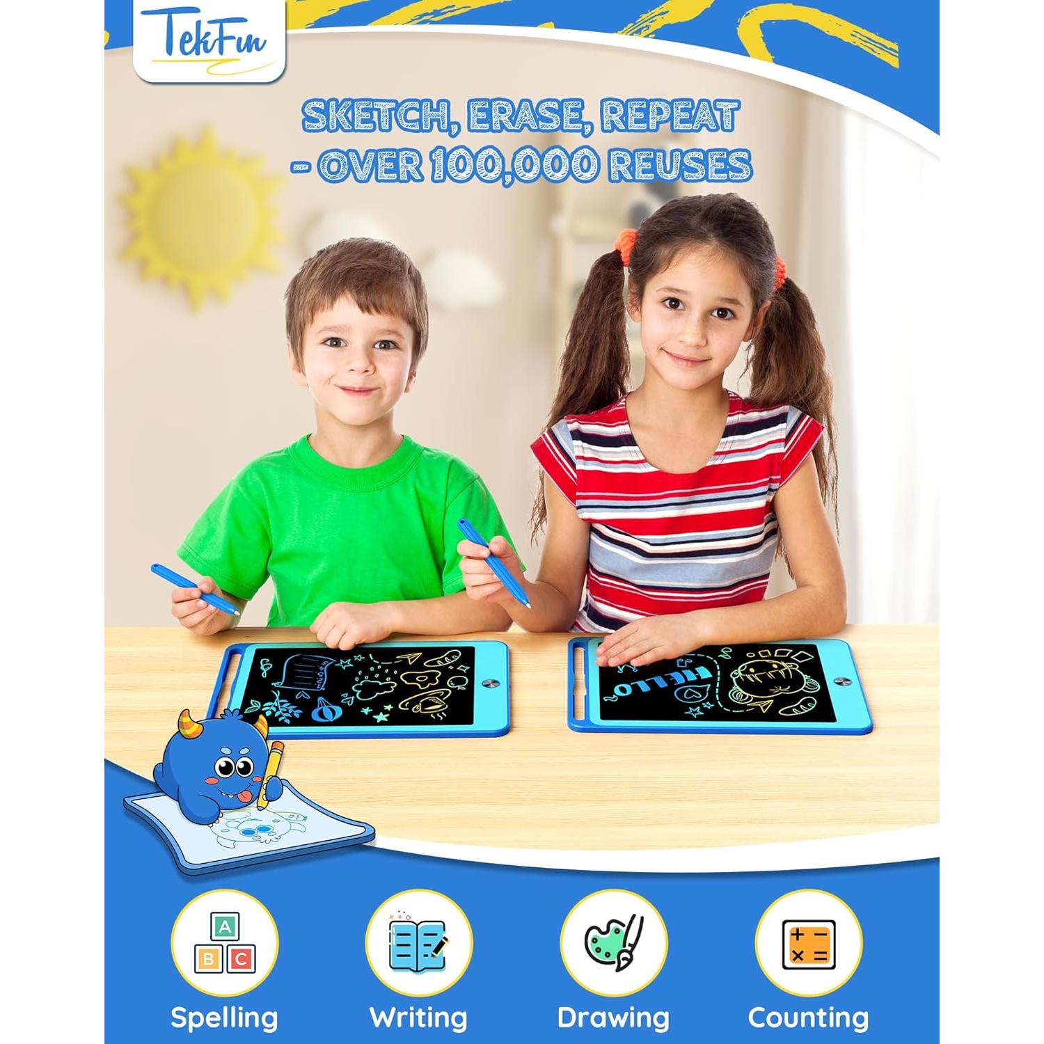 Tableta de Escritura LCD TEKFUN 10" Azul 2 Pack Juguetes