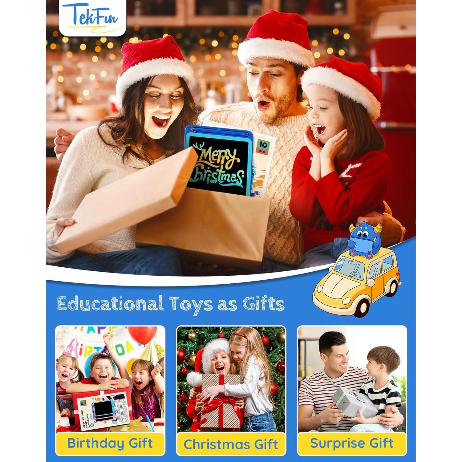 Tableta de Escritura LCD TEKFUN 10" Azul 2 Pack Juguetes