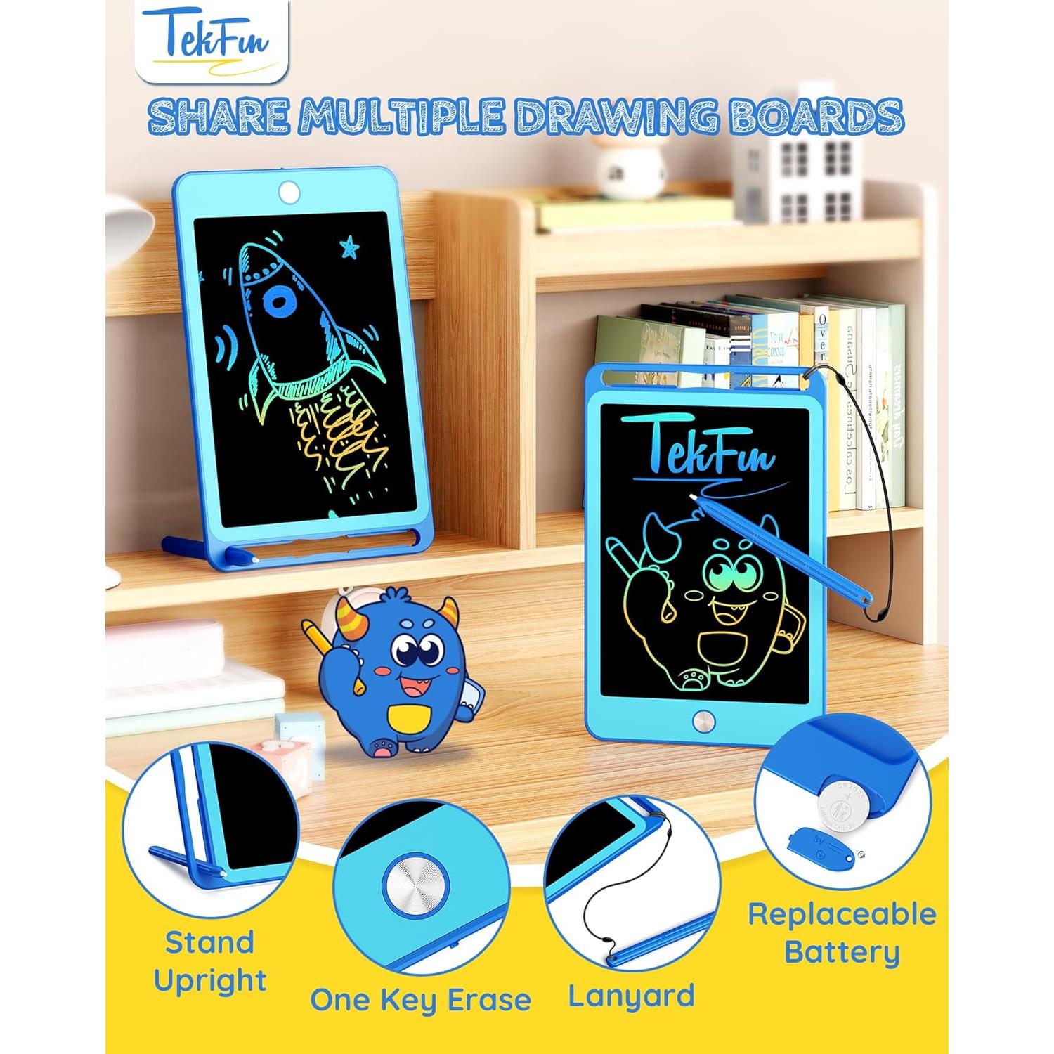 Tableta de Escritura LCD TEKFUN 10" Azul 2 Pack Juguetes