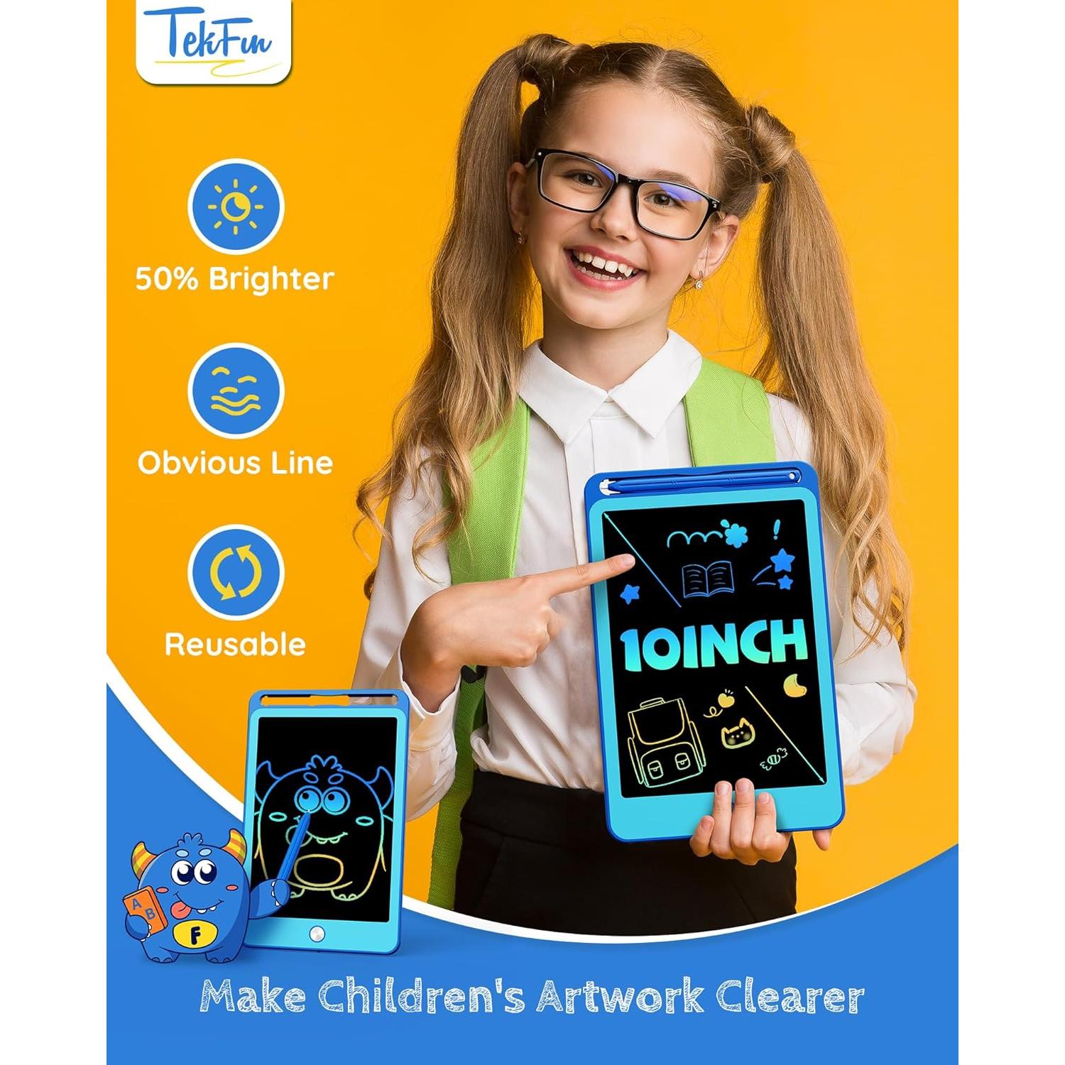 Tableta de Escritura LCD TEKFUN 10" Azul 2 Pack Juguetes