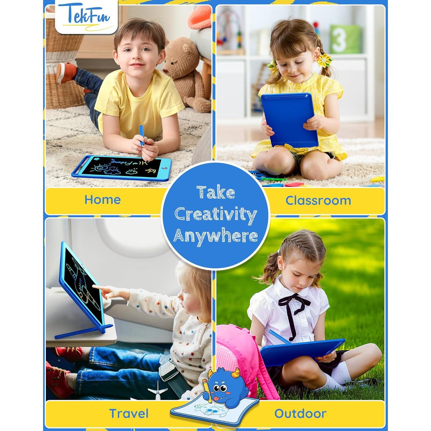 Tableta de Escritura LCD TEKFUN 10" Azul 2 Pack Juguetes