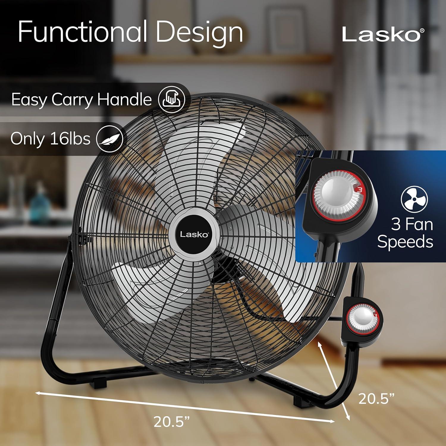 Ventilador de Pared Lasko 2264QM 50.8 cm 3 Velocidades Negro