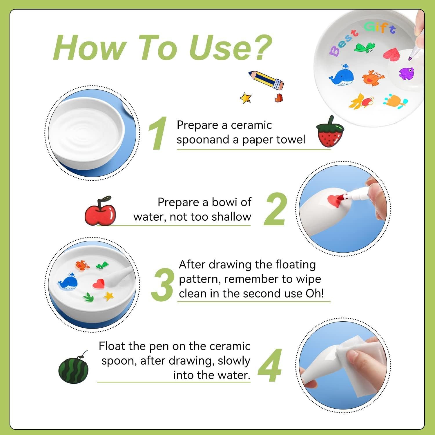 Bolígrafos de Pintura Mágica QETRABONE 8 Colores para Niños