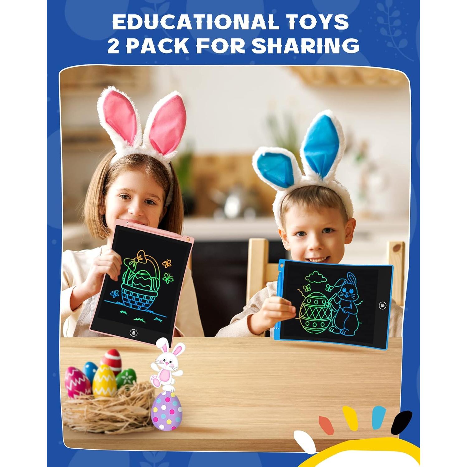 Tableta de Escritura LCD Bravokids 2 Pack 10" Colorida