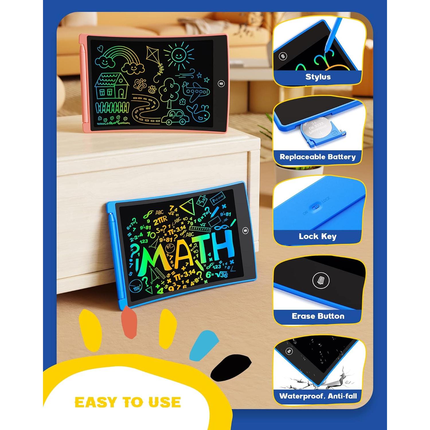 Tableta de Escritura LCD Bravokids 2 Pack 10" Colorida