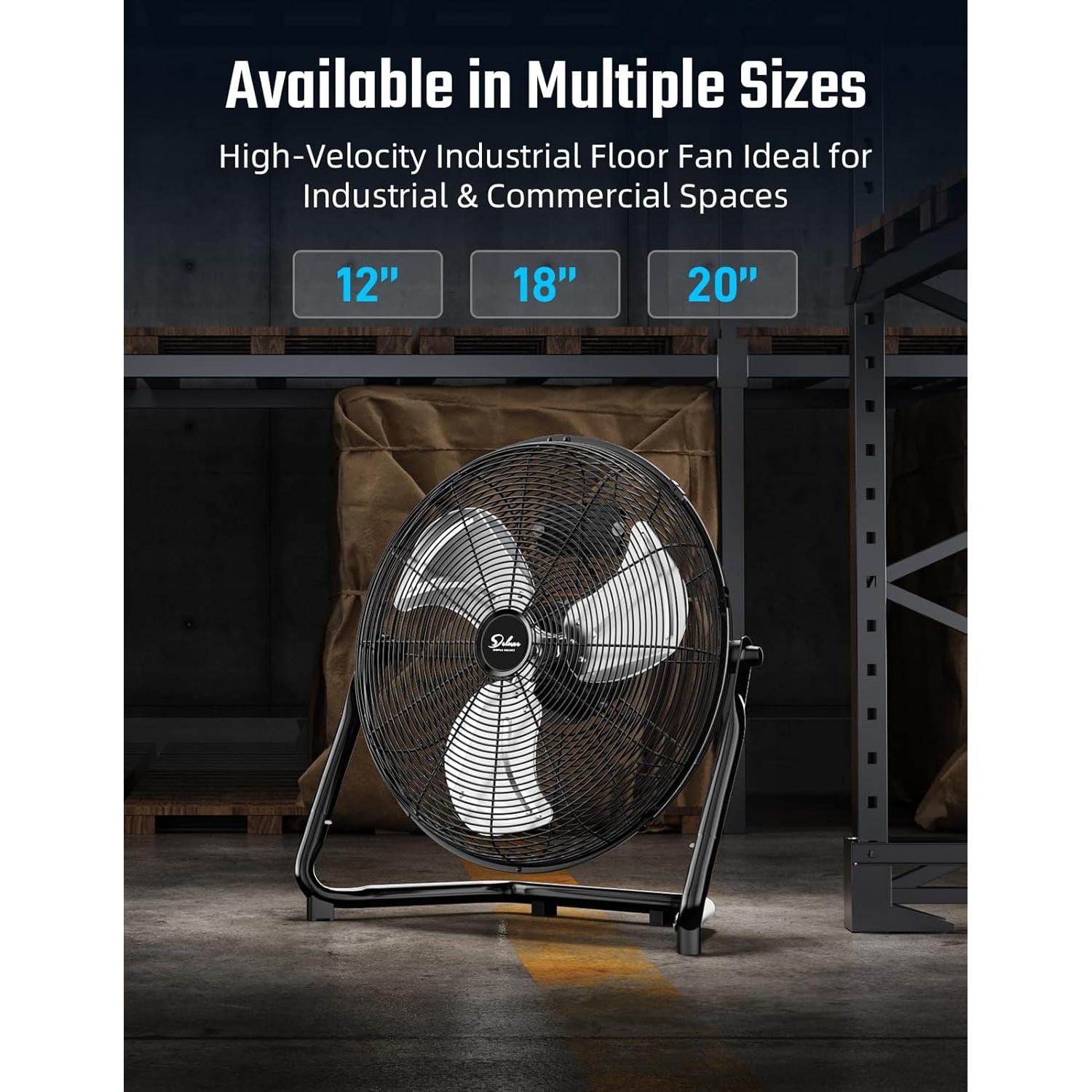 Ventilador de Piso Simple Deluxe 45 cm 3 Velocidades Metal