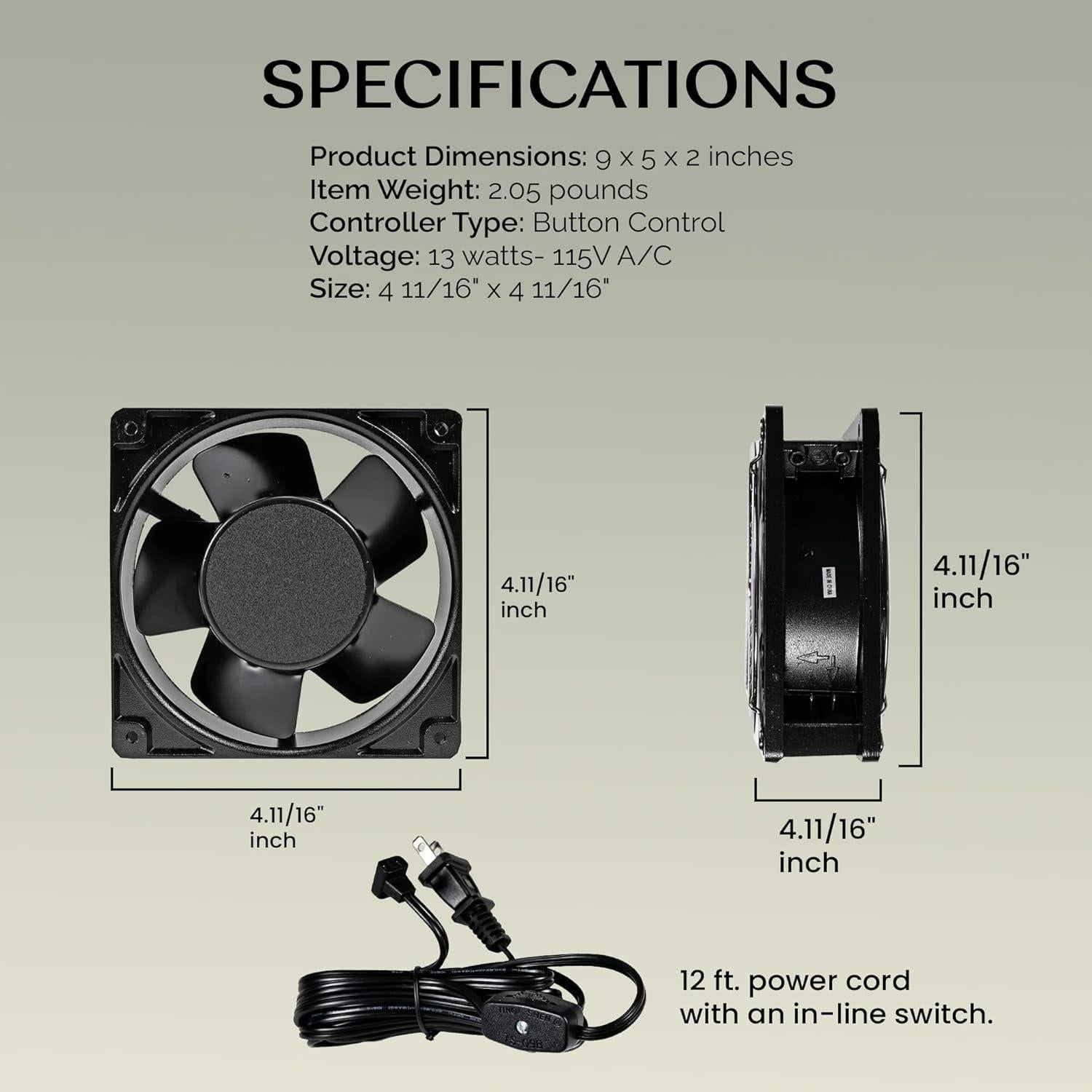 Ventilador de Calor Silencioso Firewood Racks&More 50 CFM