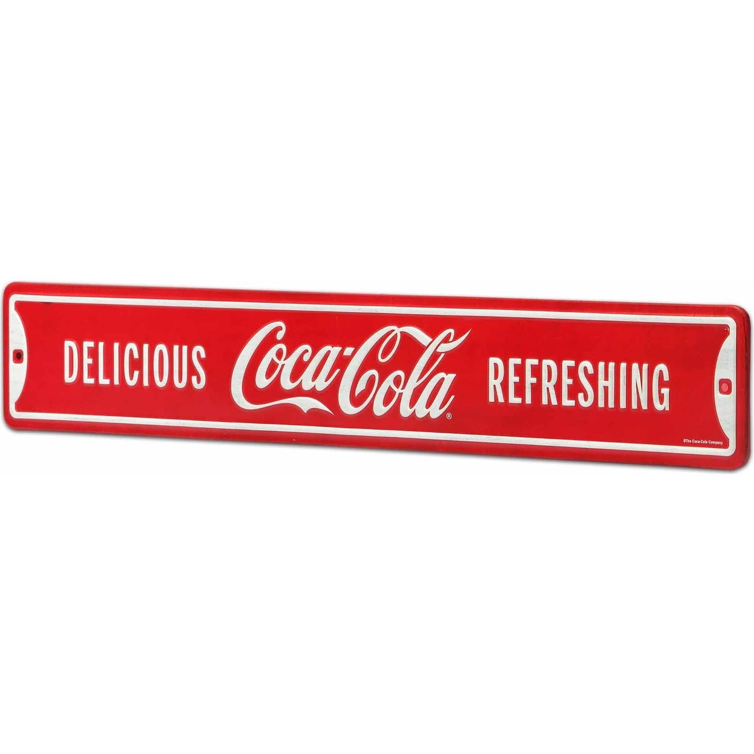 Cartel Vintage Coca-Cola 50,8x8,4cm Delicioso y Refrescante