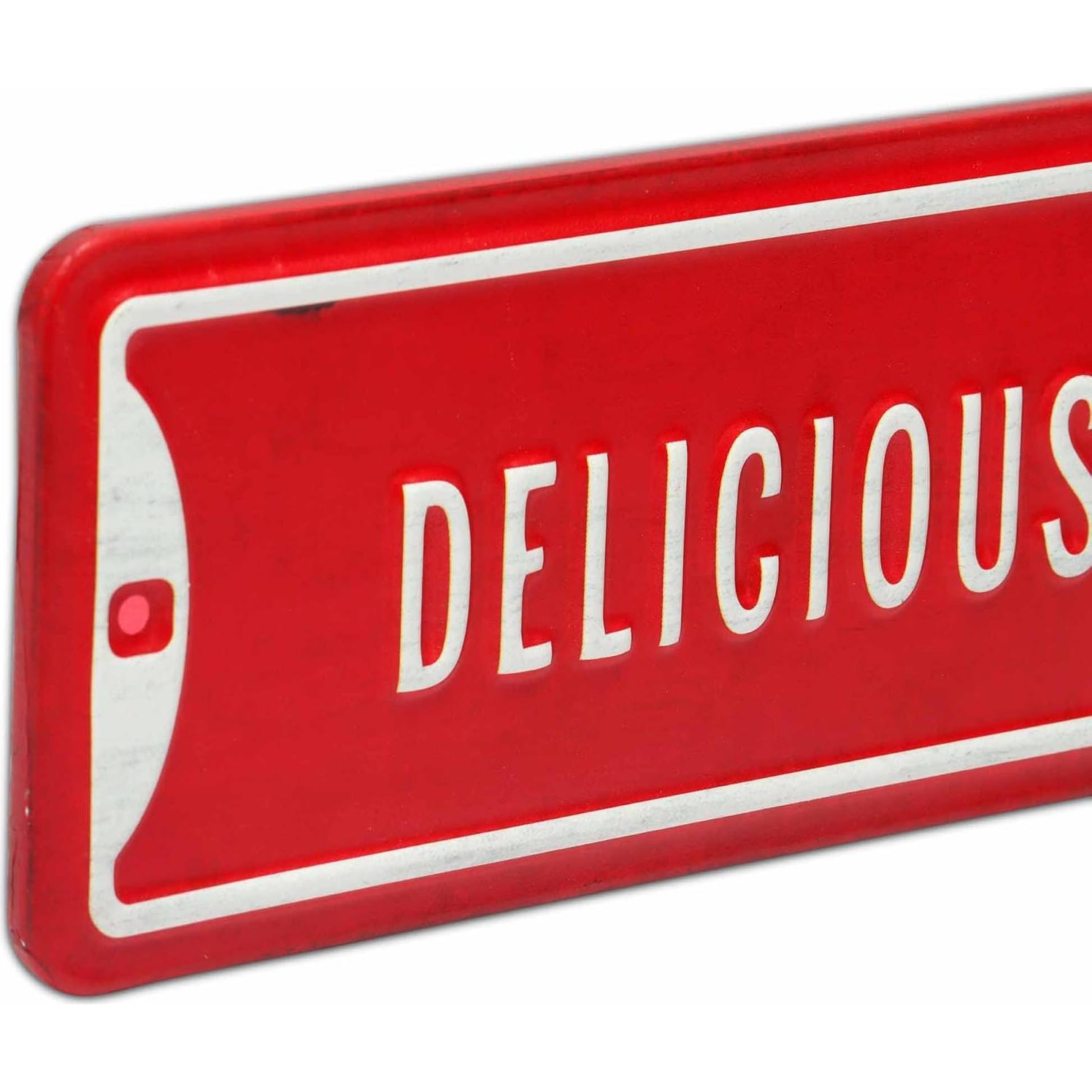 Cartel Vintage Coca-Cola 50,8x8,4cm Delicioso y Refrescante