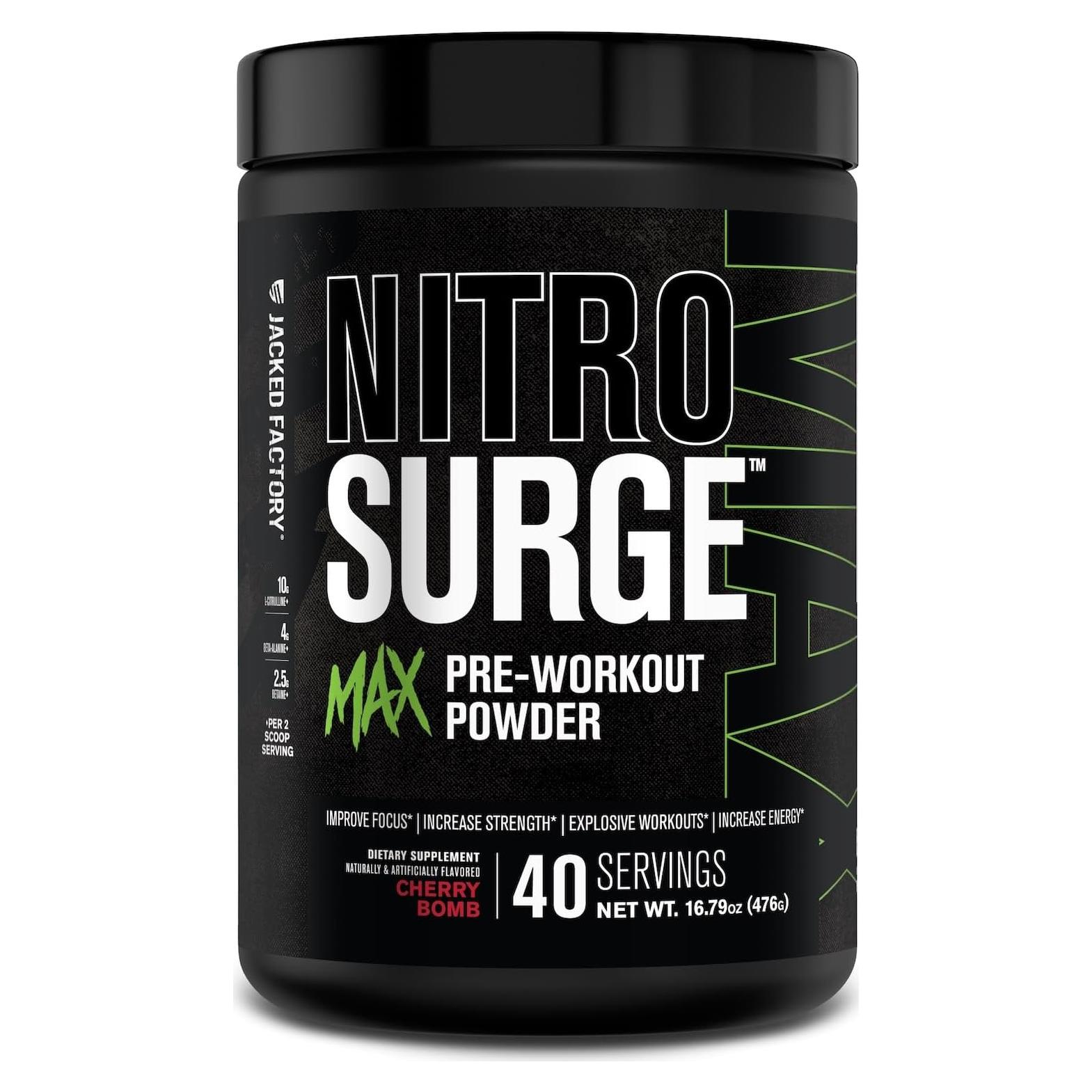 Nitrosurge Max Jacked Factory Pre Entrenamiento 40 Porciones