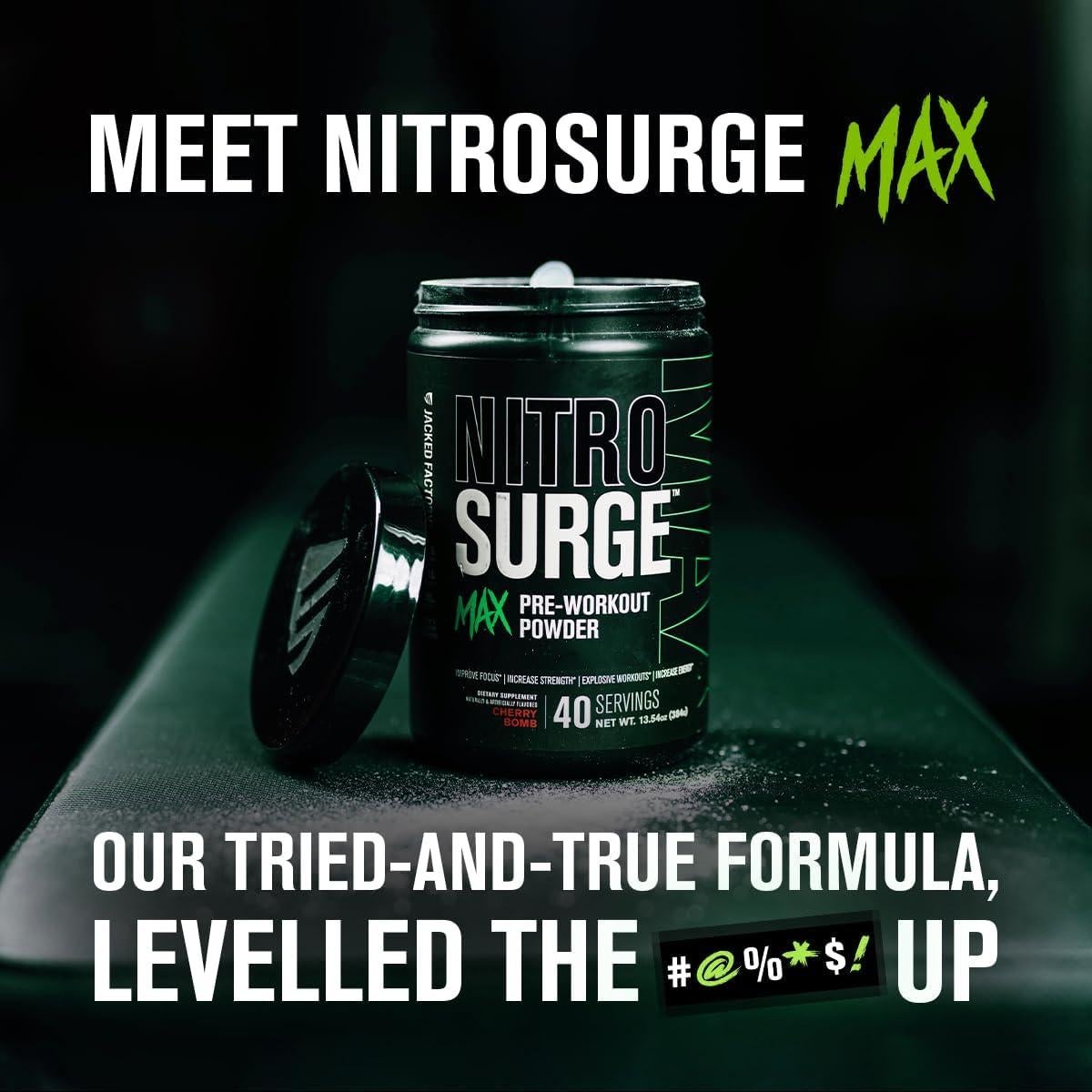 Nitrosurge Max Jacked Factory Pre Entrenamiento 40 Porciones