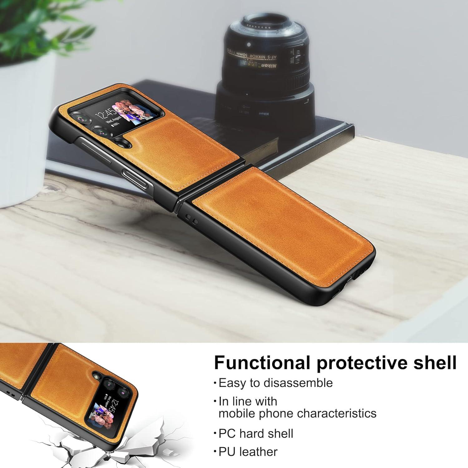 Funda Foluu para Samsung Galaxy Z Flip 4 5G Amarillo