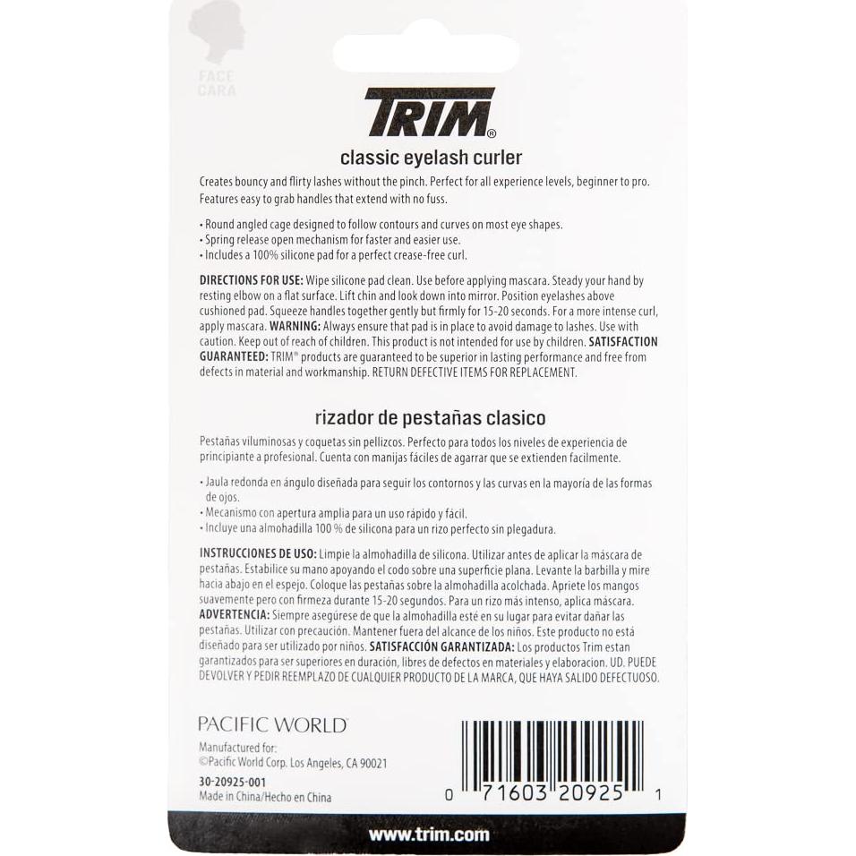 Rizador de Pestañas Clásico Trim - Acero Inoxidable y Silicona