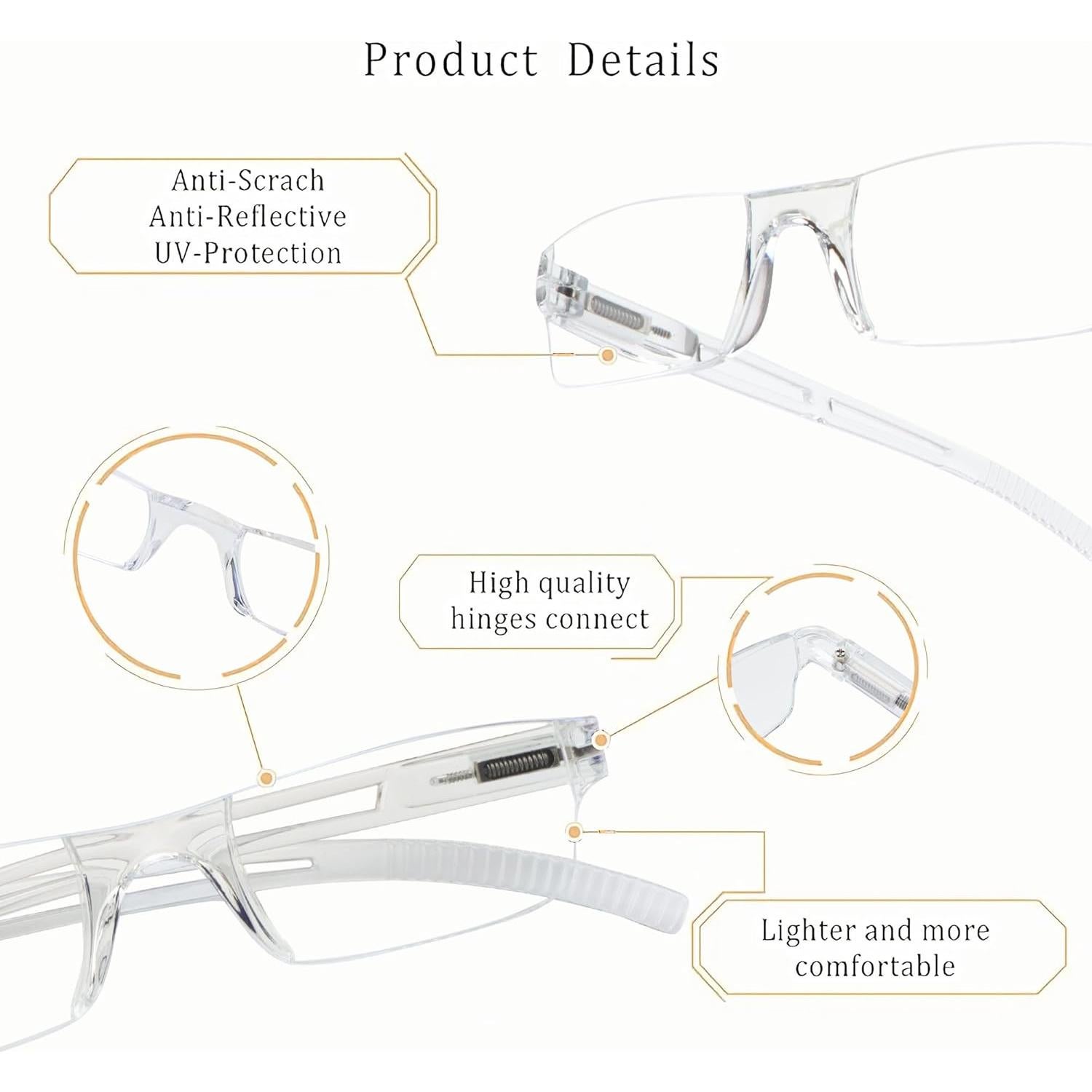Gafas de Lectura LifeArt 4 Pares Bloqueo Luz Azul