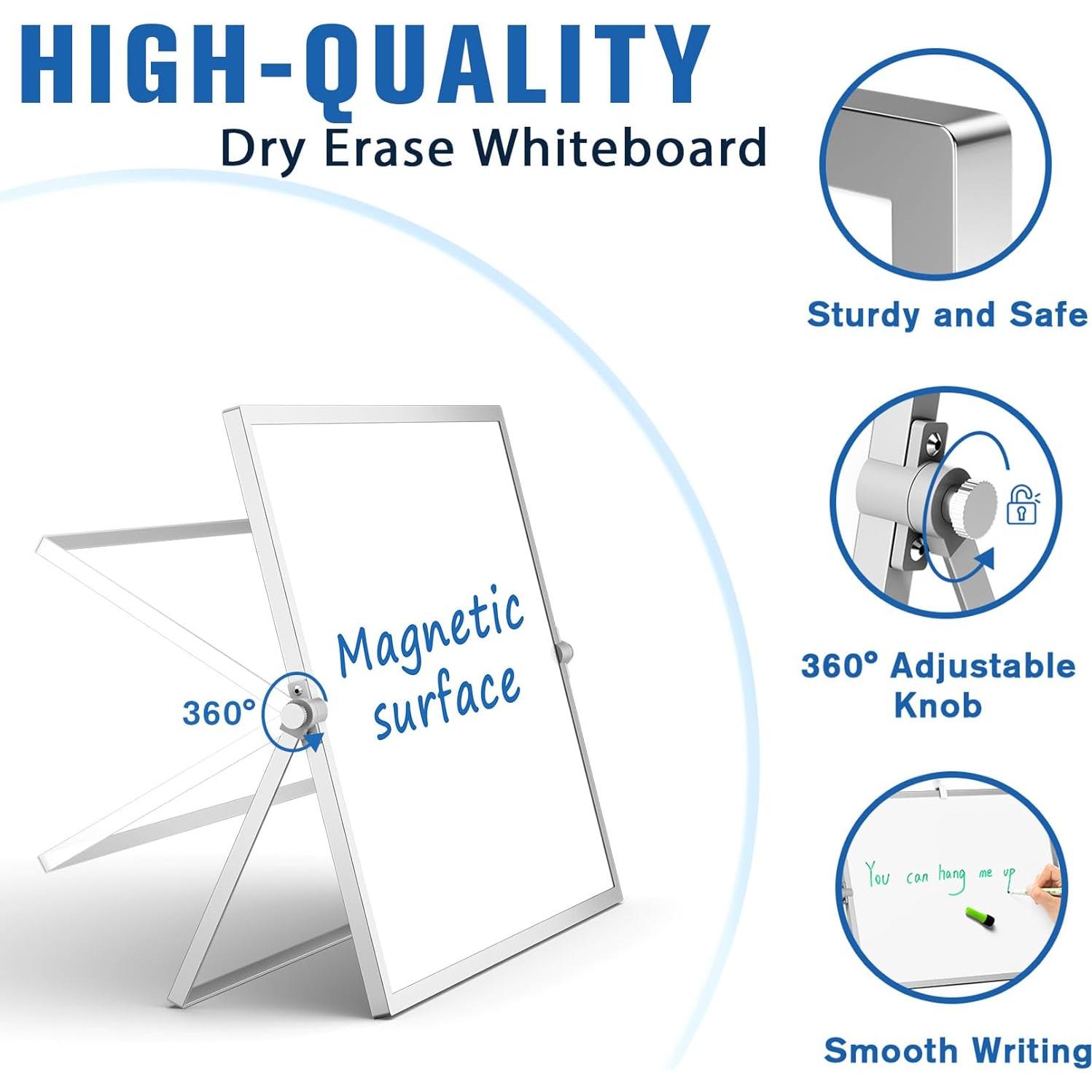 Tablero Magnético Grtard 40x30 cm Doble Cara con Soporte